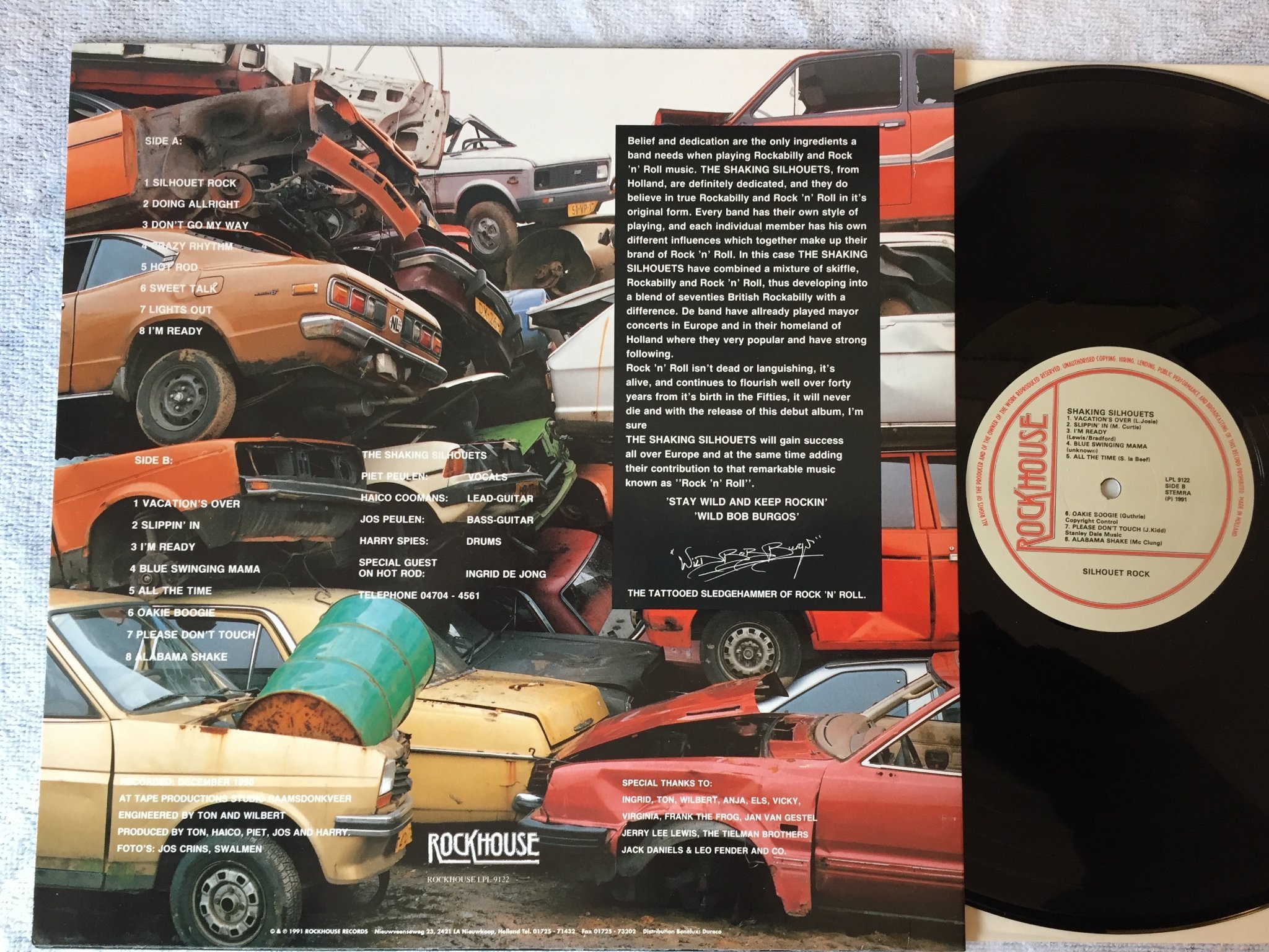 Omslagsbild för skivan SHAKING SILHOUETS silhouet rock LP -91 ROCKHOUSE LPL 9122