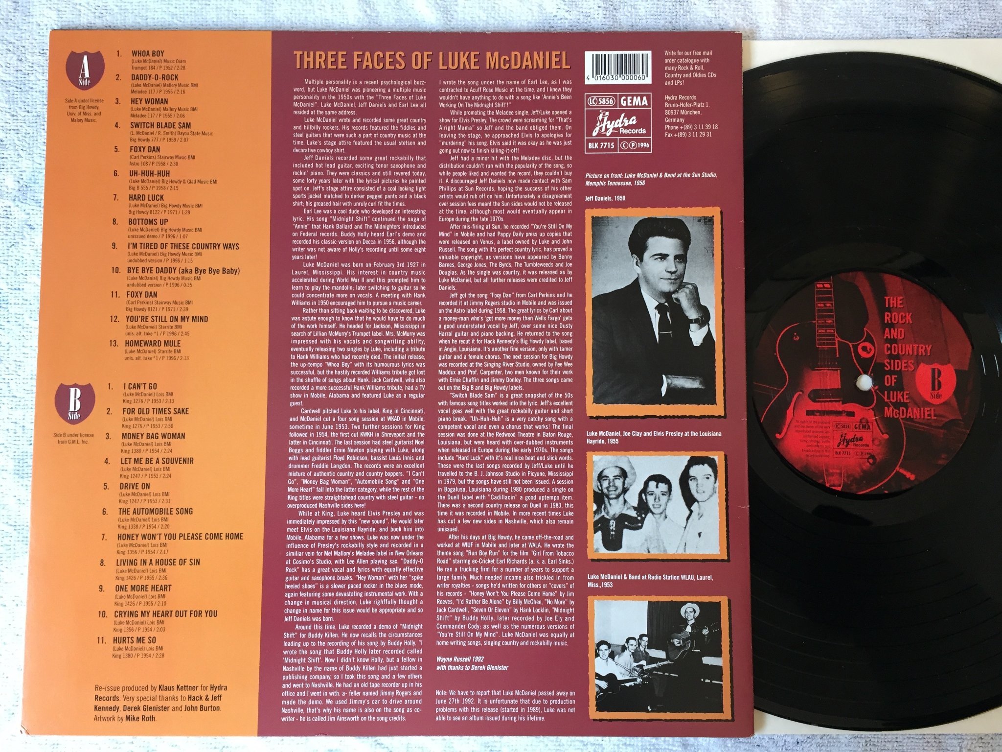 Omslagsbild för skivan LUKE McDANIEL Daddy-O-Rock LP Ger HYDRA BLK 7715