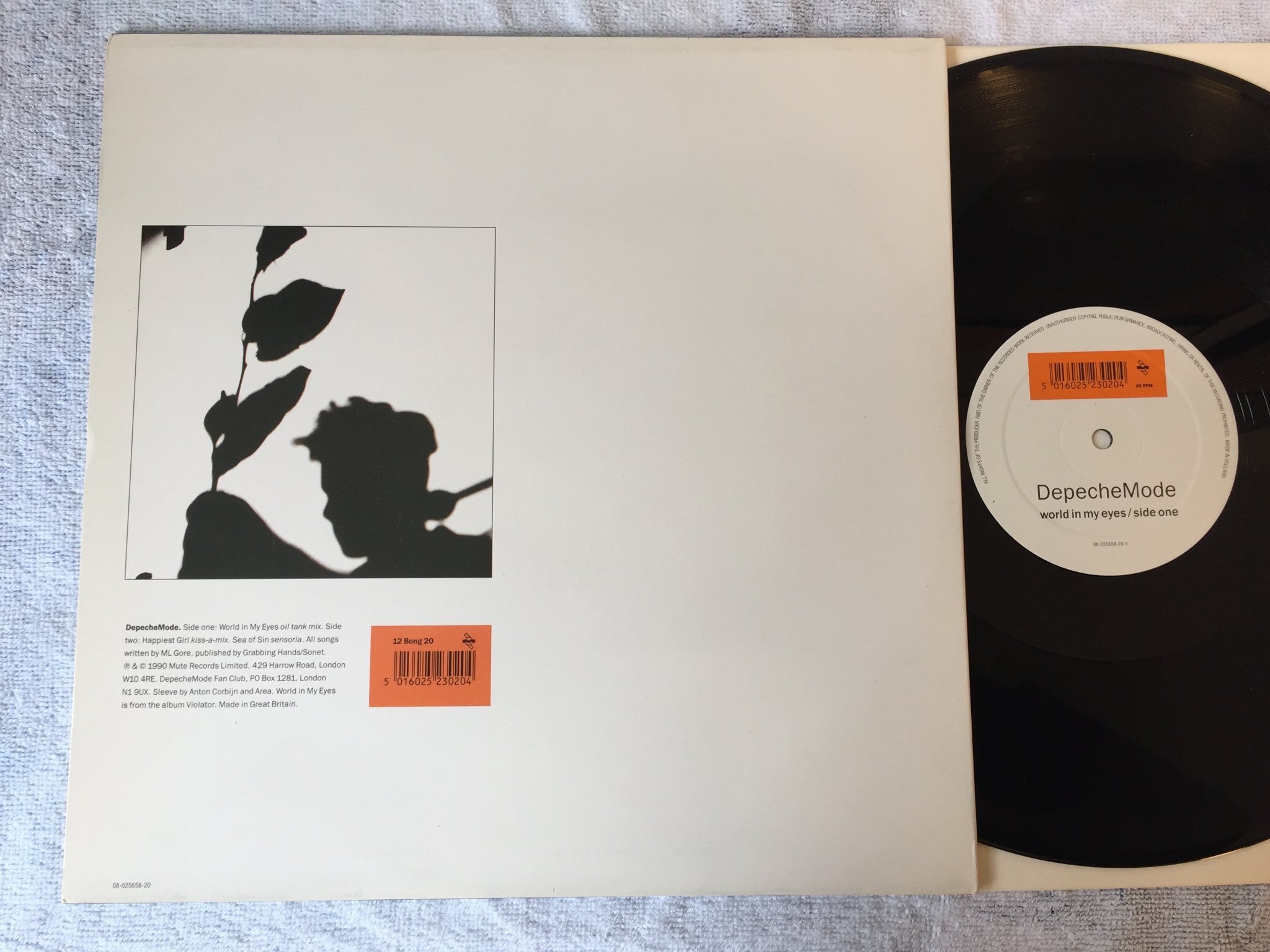 Omslagsbild för skivan DEPECHE MODE  World In My Eyes 12"SINGLE 1990 MUTE  12 BONG 20