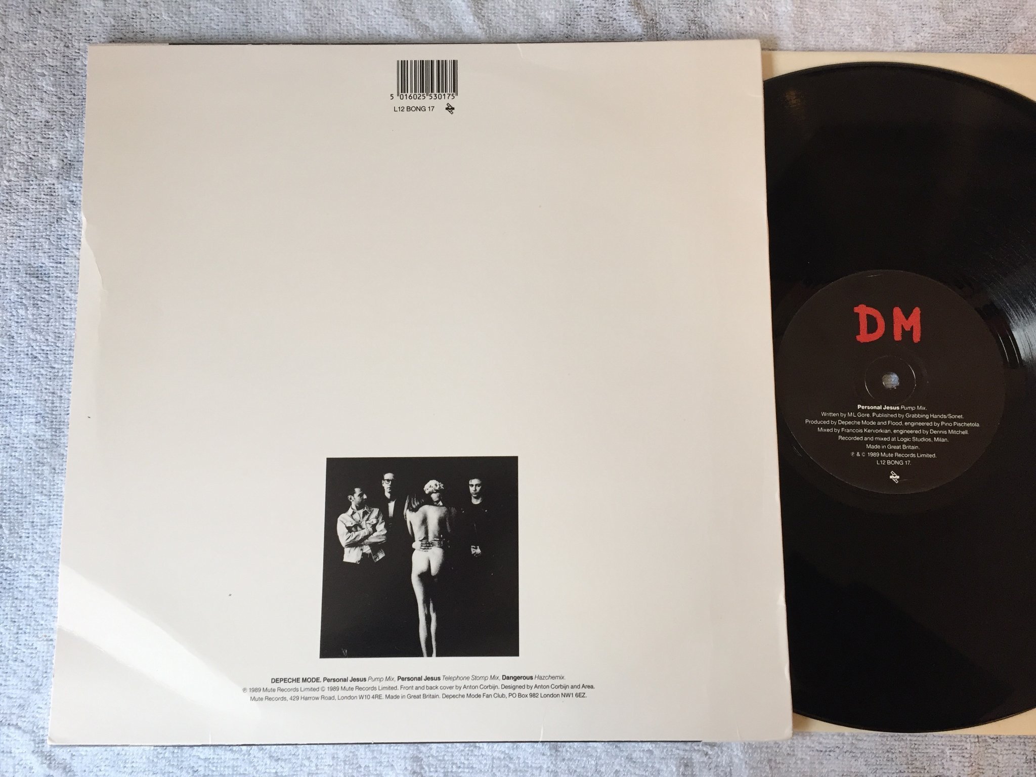 Omslagsbild för skivan DEPECHE MODE personal Jesus 12"single -89 MUTE  L12 BONG 17