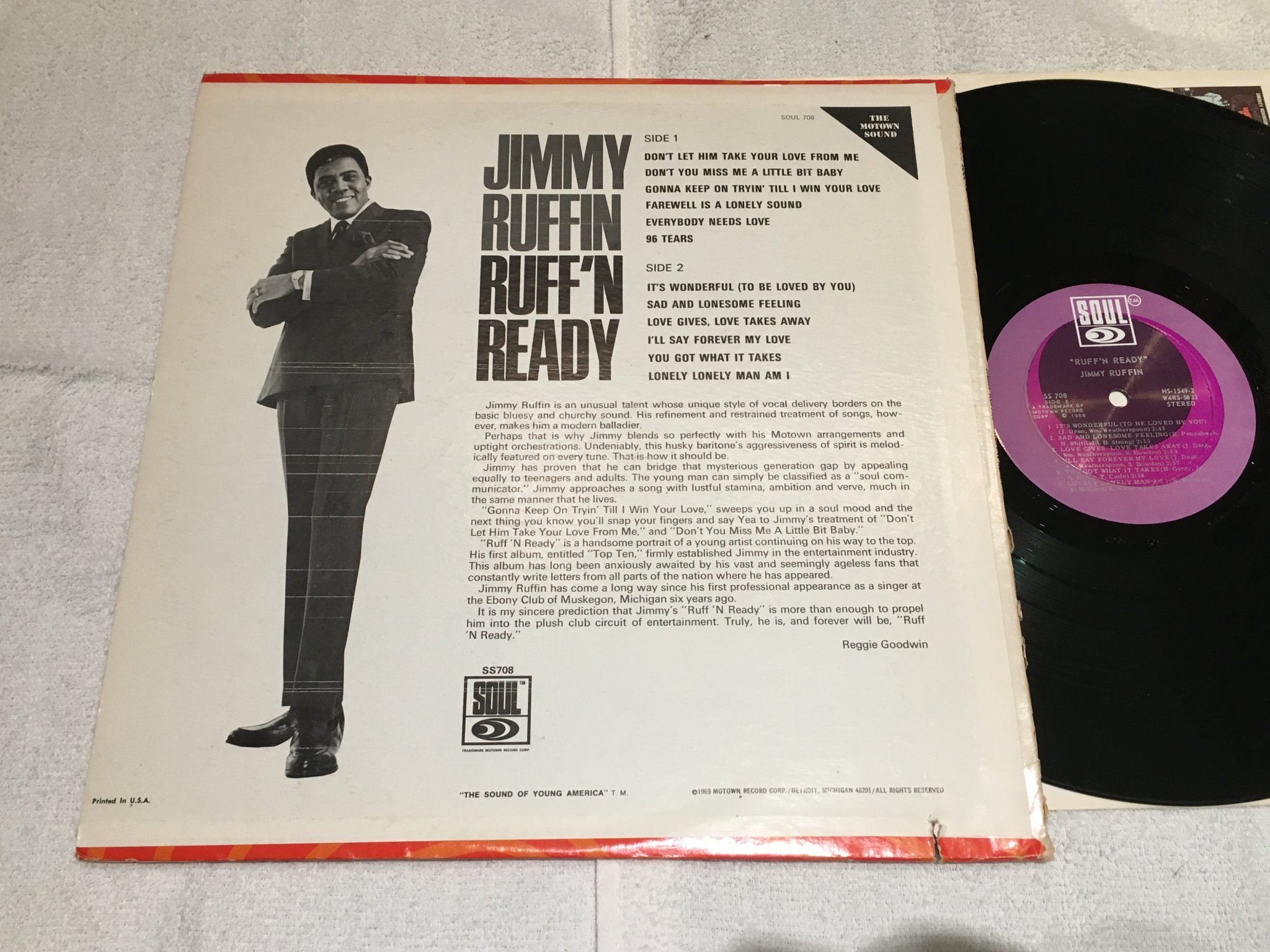 Omslagsbild för skivan JIMMY RUFFIN ruff n’ ready LP -69 US SOUL SS 708