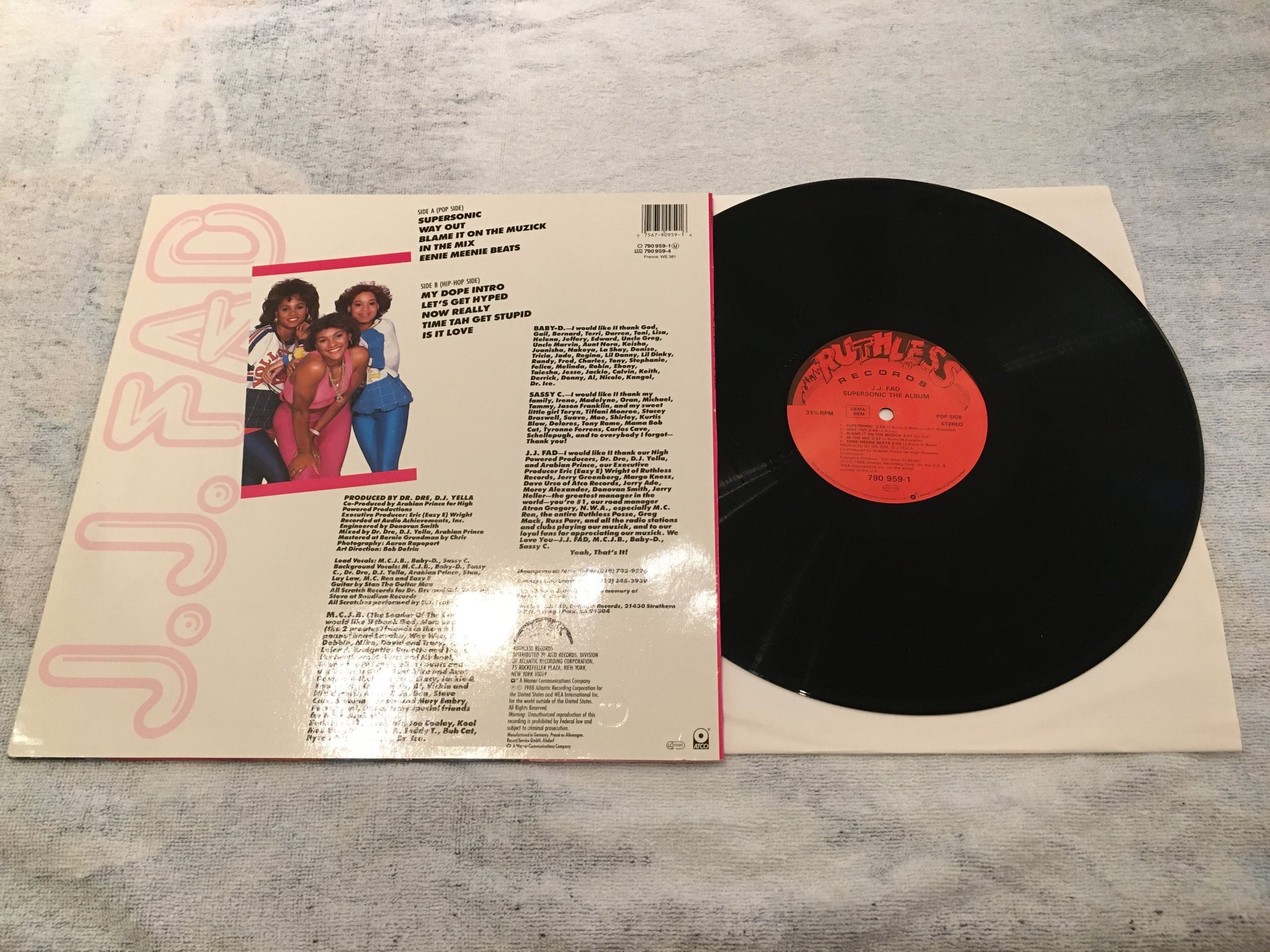 Omslagsbild för skivan J.J. FAD supersonic LP -88 RUTHLESS 790959-1