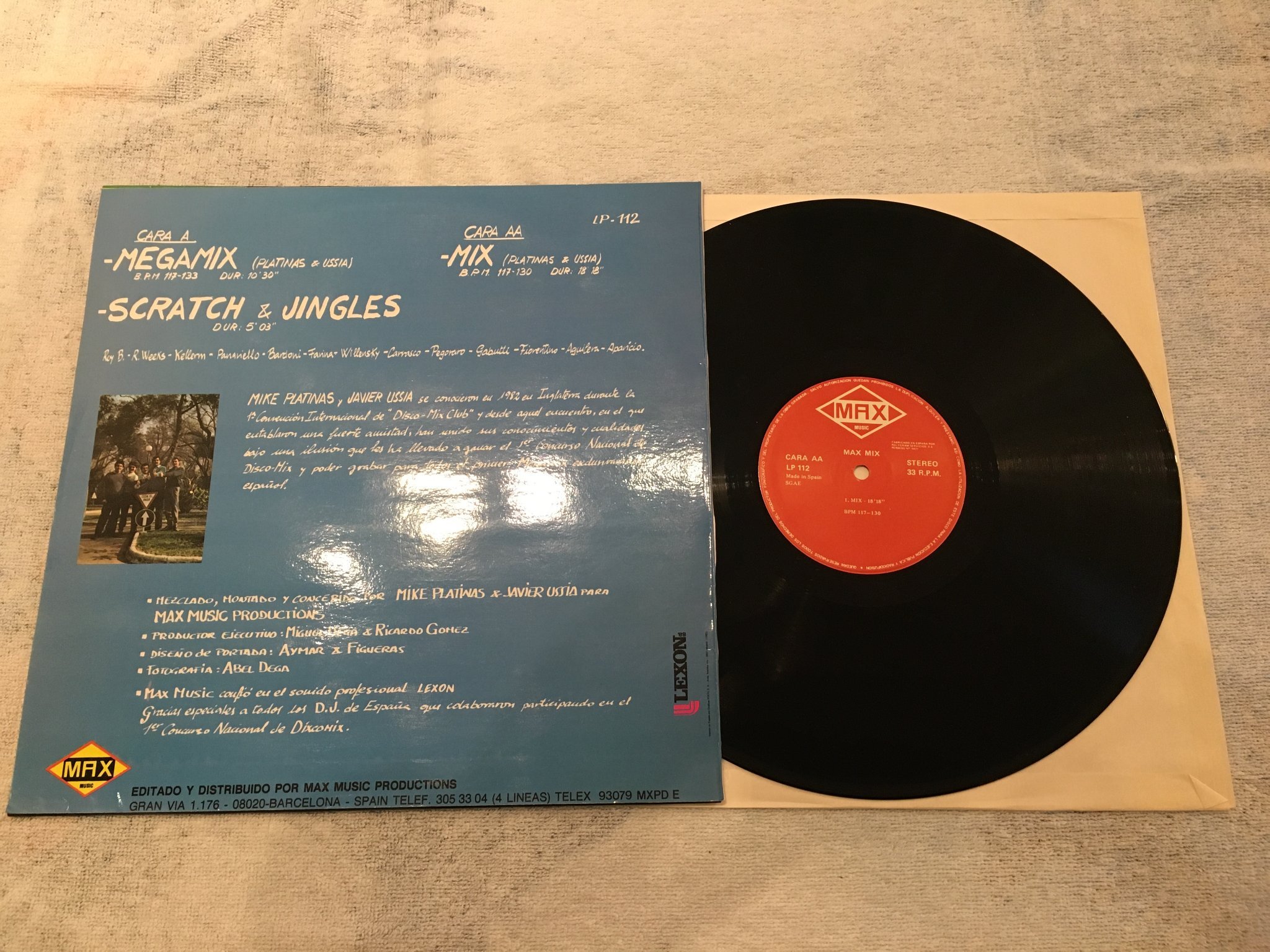 Omslagsbild för skivan MIKE PLATINAS & JAVIER USSIA LP -85 Spain MAX LP-112