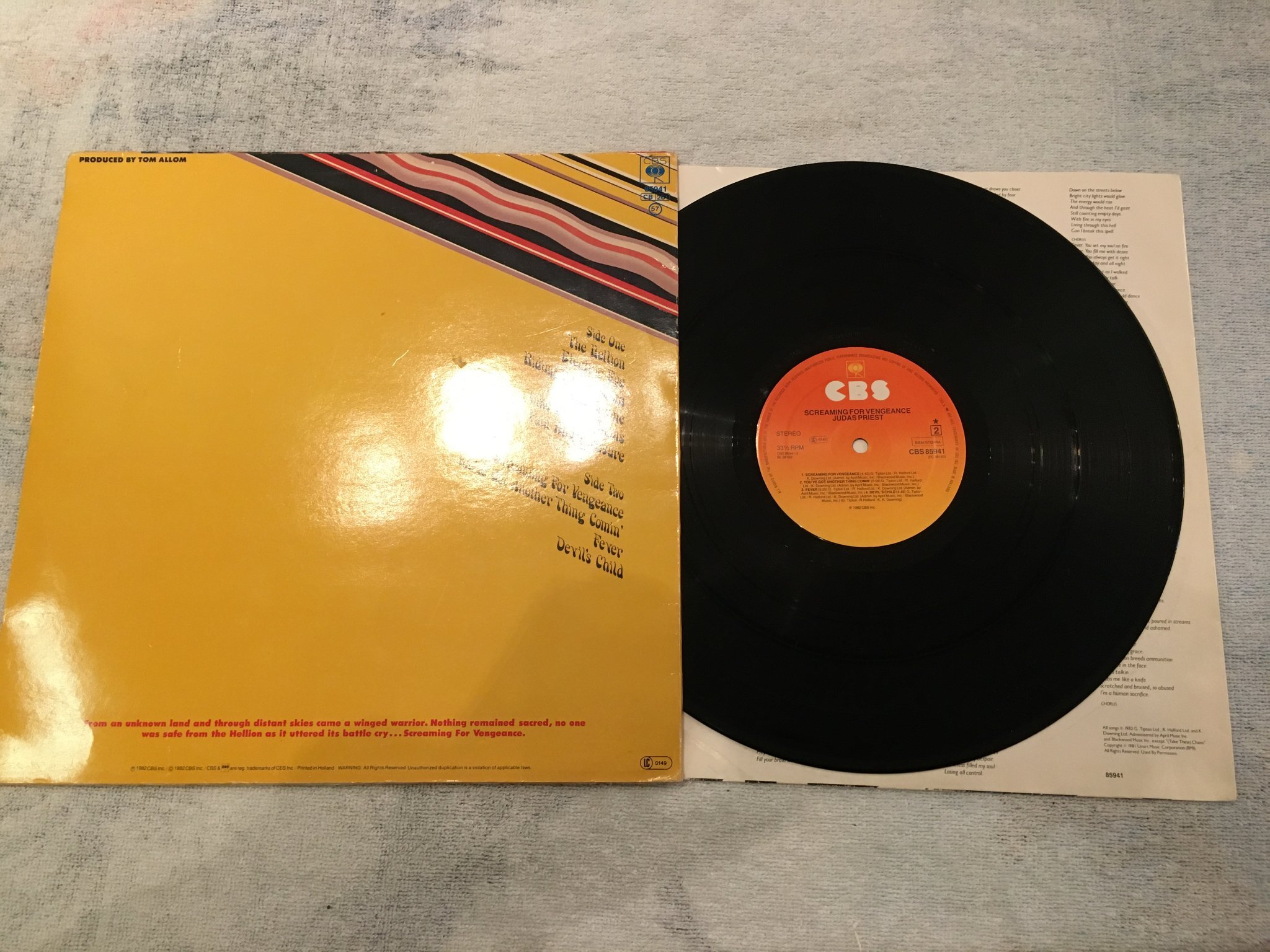 Omslagsbild för skivan JUDAS PRIEST screaming for vengeance  LP -82 CBS 85941