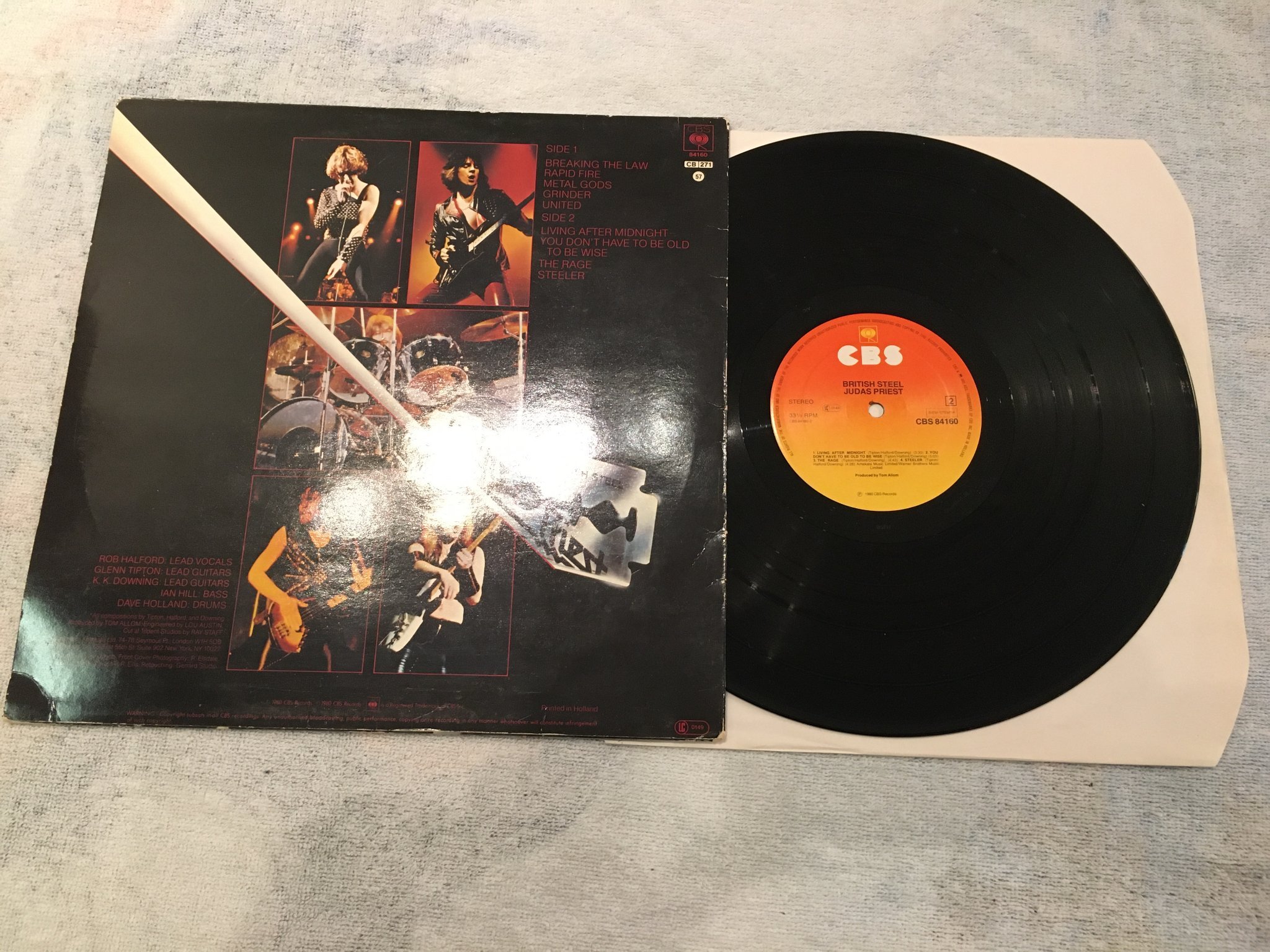 Omslagsbild för skivan JUDAS PRIEST british steel  LP -80 CBS 84160