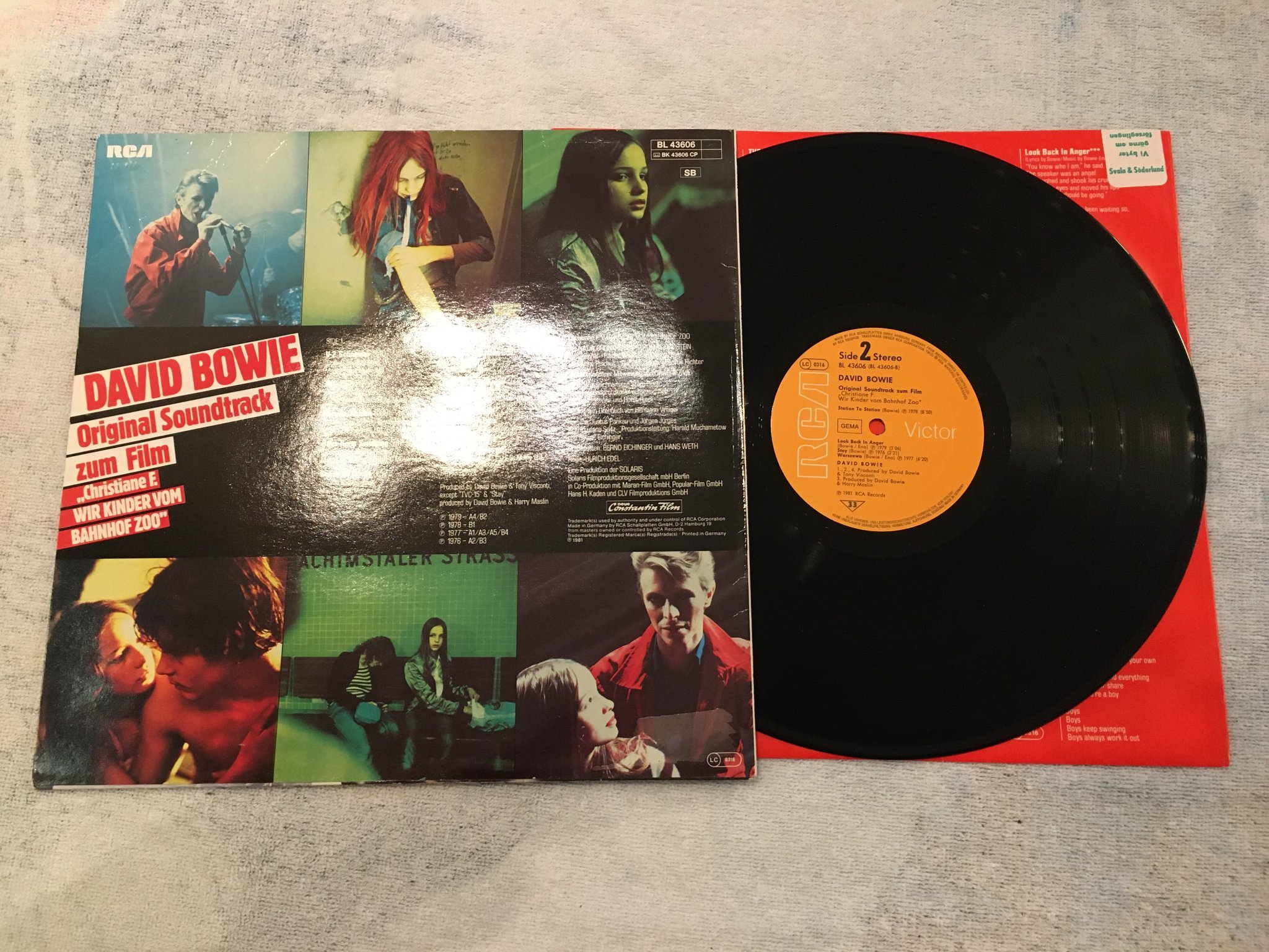 Omslagsbild för skivan DAVID BOWIE …bahnhof zoo LP -81 Ger RCA BL 43606