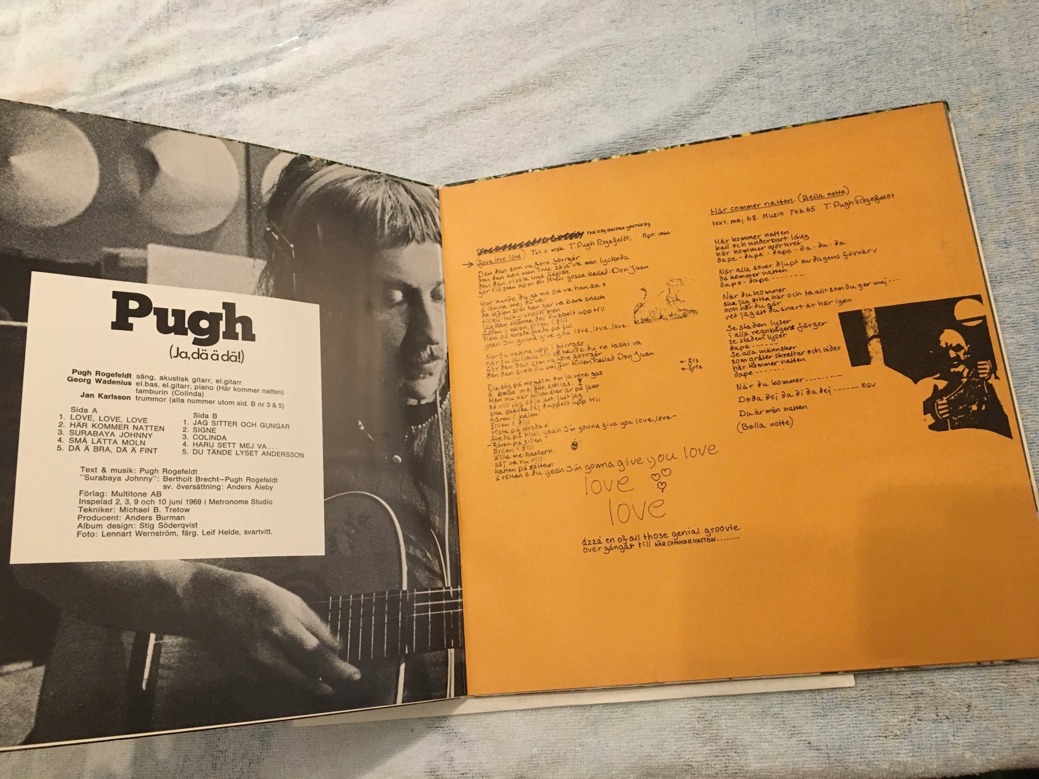 Omslagsbild för skivan PUGH ROGEFELDT ja dä ä dä! LP -69 Swe METRONOME MLP 15.336 