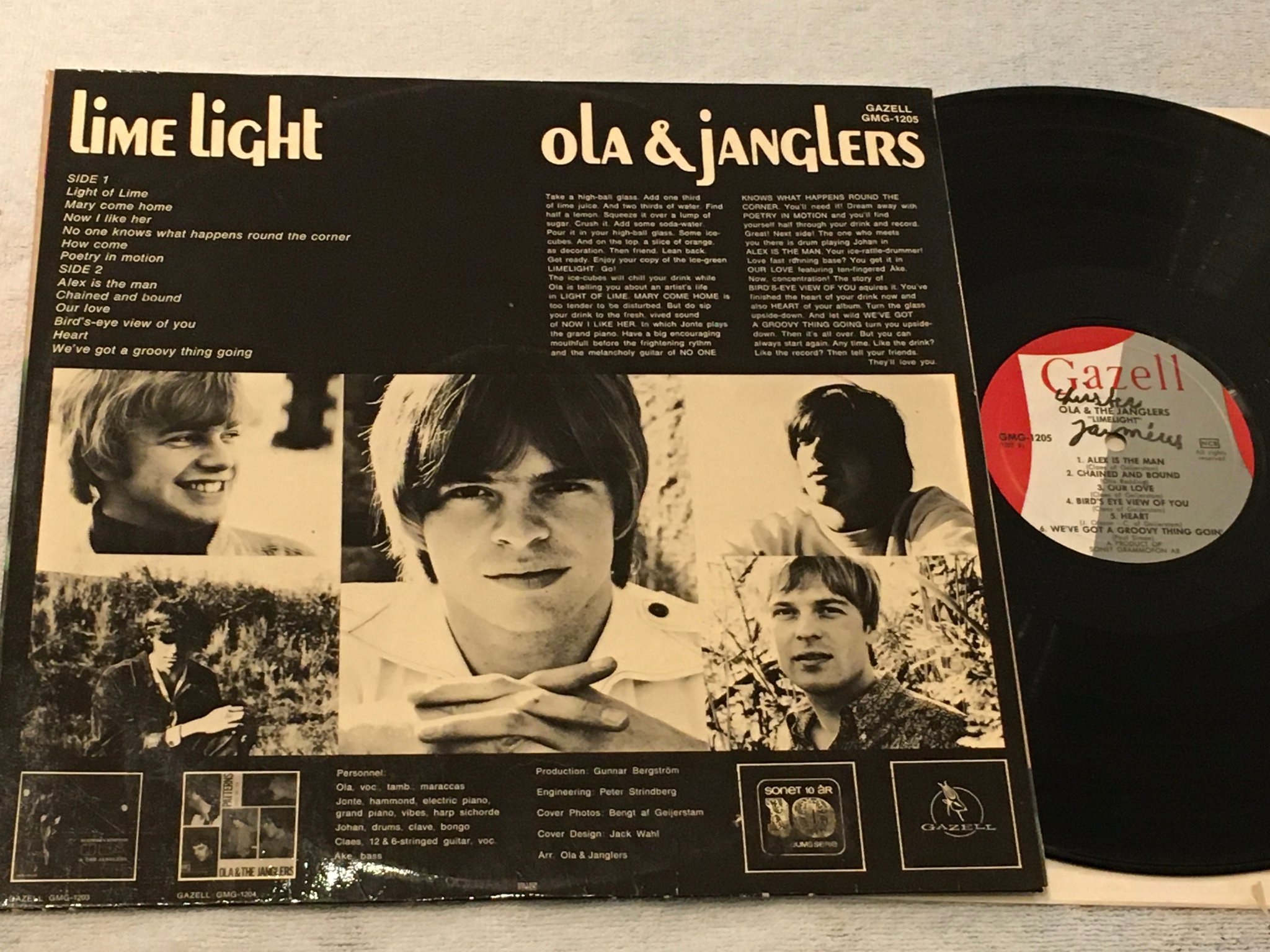 Omslagsbild för skivan OLA & THE JANGLERS limelight LP -66 Swe GAZELL GMG 1205