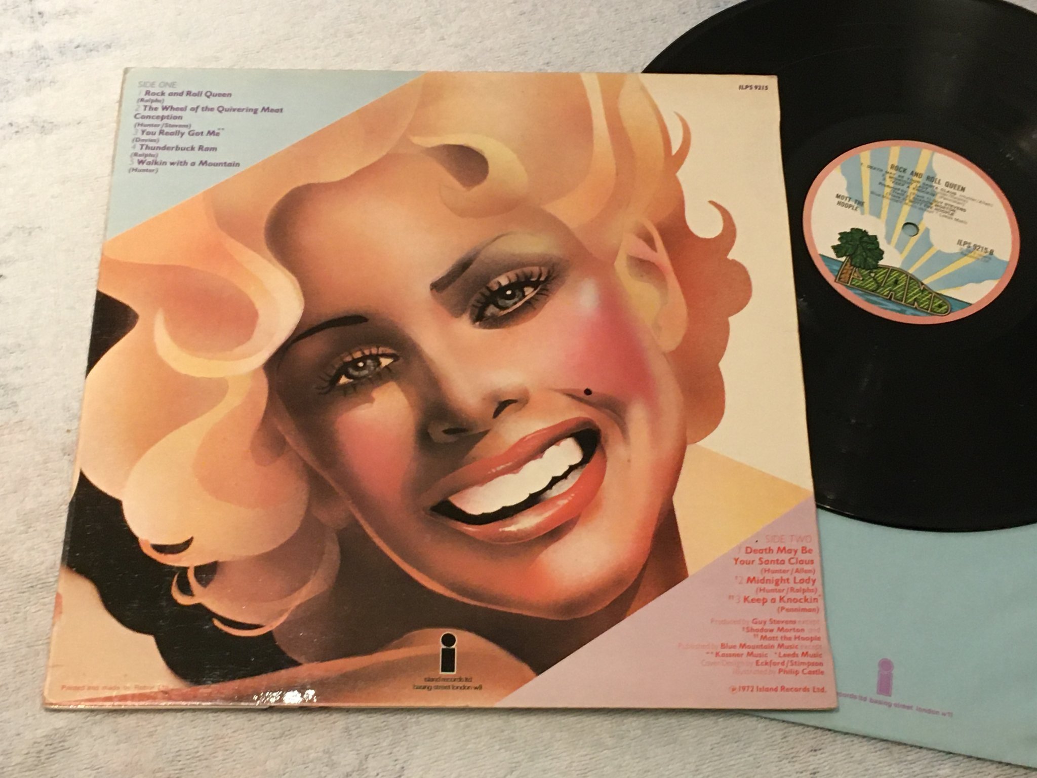 Omslagsbild för skivan MOTT THE HOOPLE rock and roll queen LP -72 UK ISLAND ILPS 9215