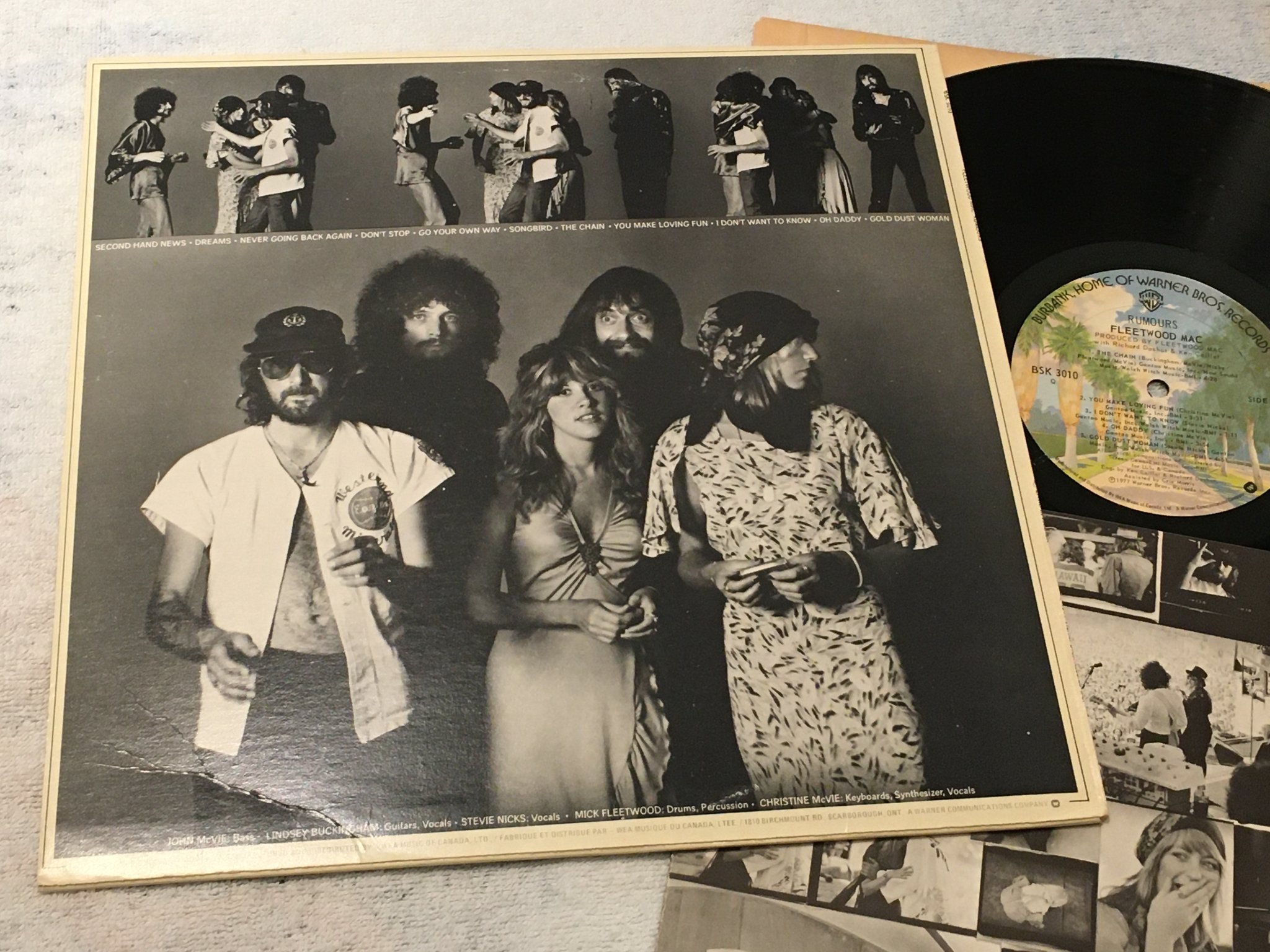 Omslagsbild för skivan FLEETWOOD MAC rumours LP -77 Can WARNER BROS BSK 3010