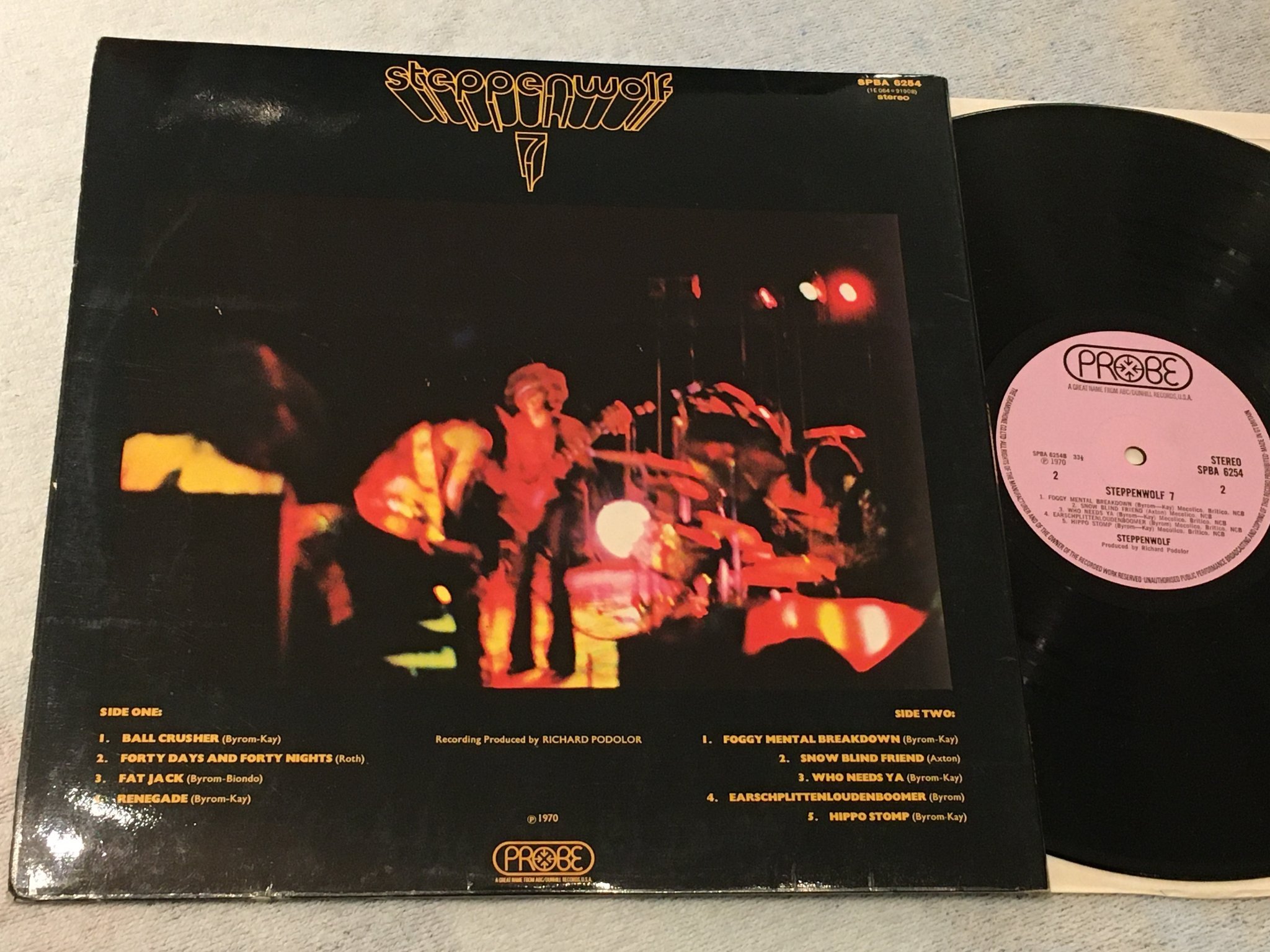 Omslagsbild för skivan STEPPENWOLF 7 LP -70 UK PROBE SPBA 6254