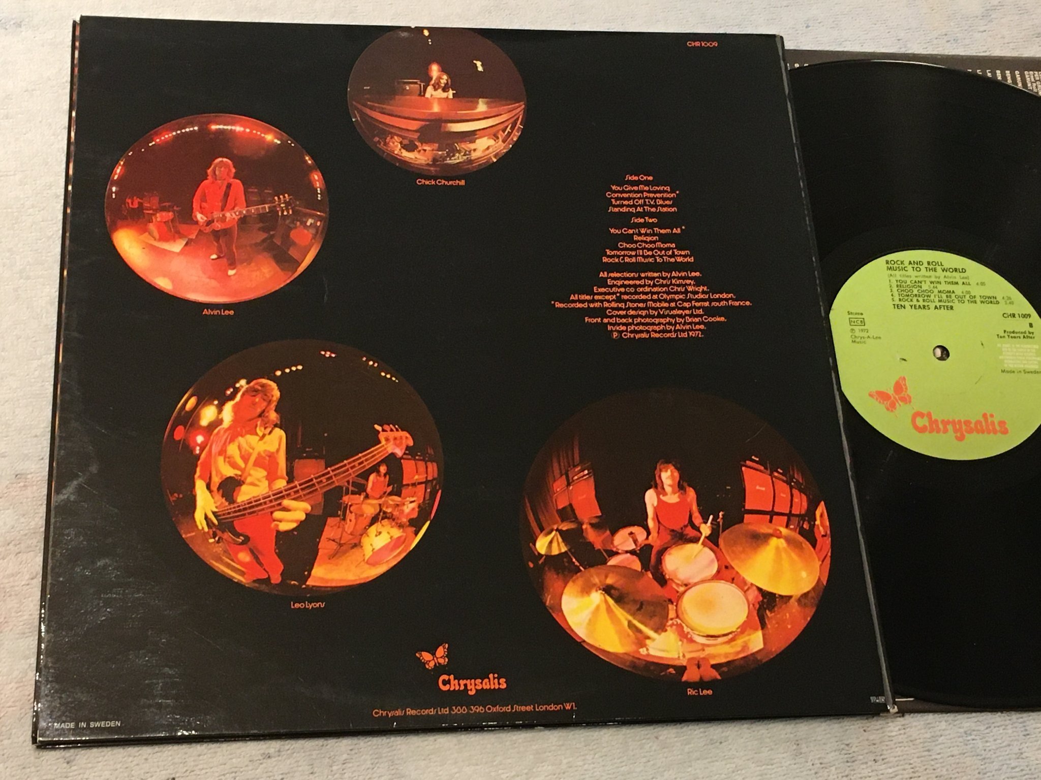 Omslagsbild för skivan TEN YEARS AFTER rock n roll music to the world LP -72 CHRYSALIS CHR 1009
