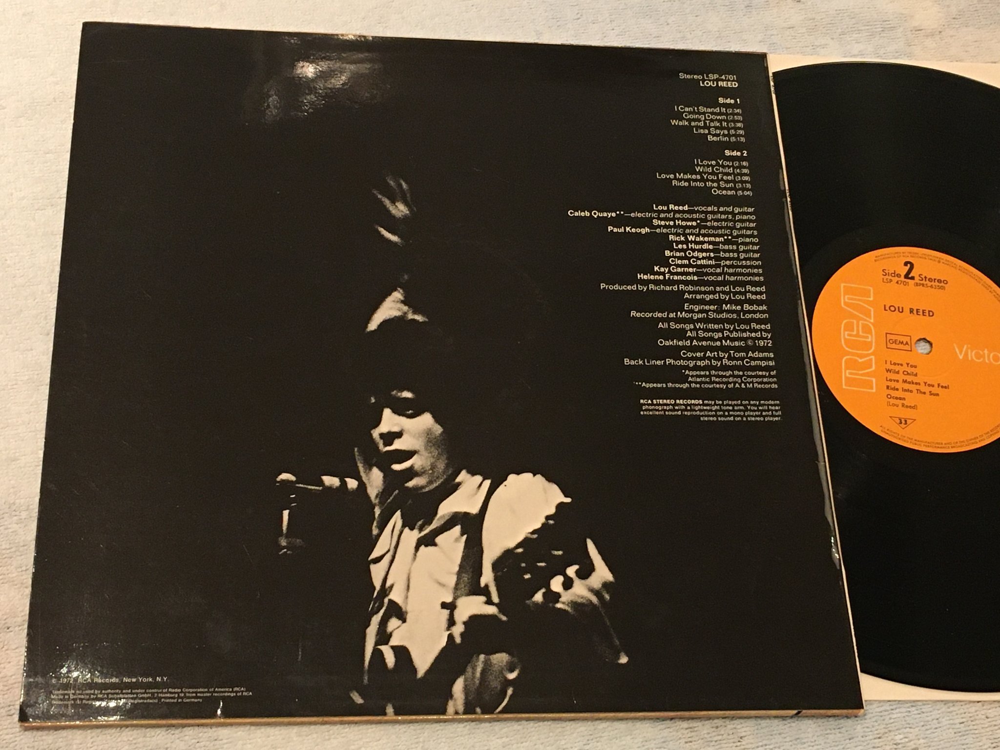 Omslagsbild för skivan LOU REED s/t LP -72 RCA LSP 4701