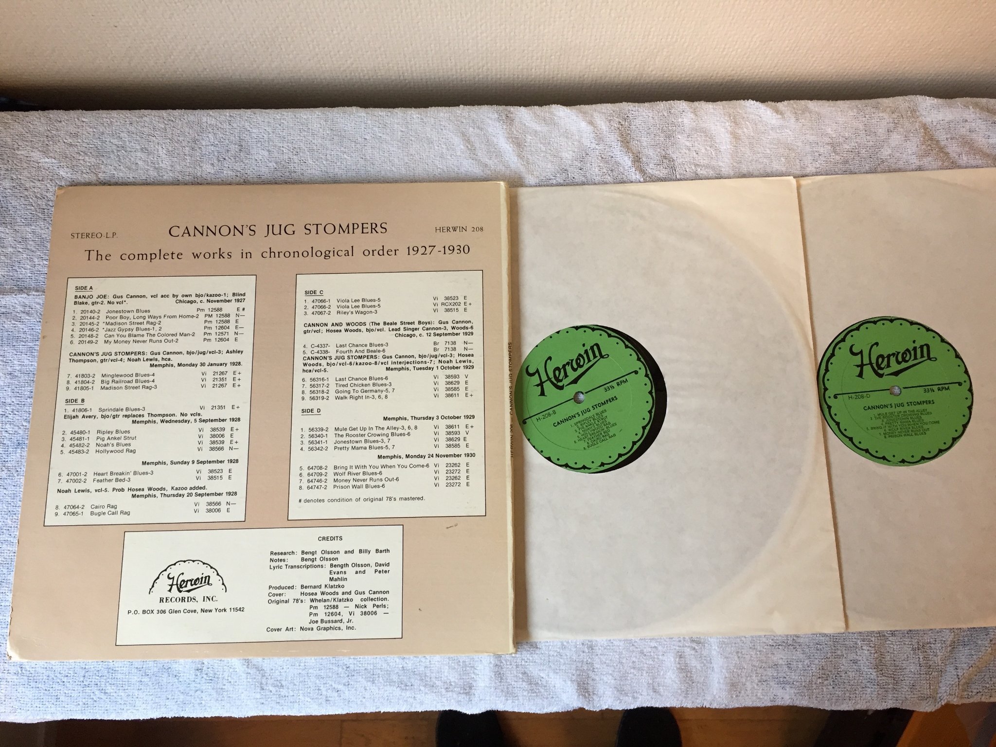 Omslagsbild för skivan CANNON’S JUG STOMPERS 2xLP -75 US HERWIN H-208