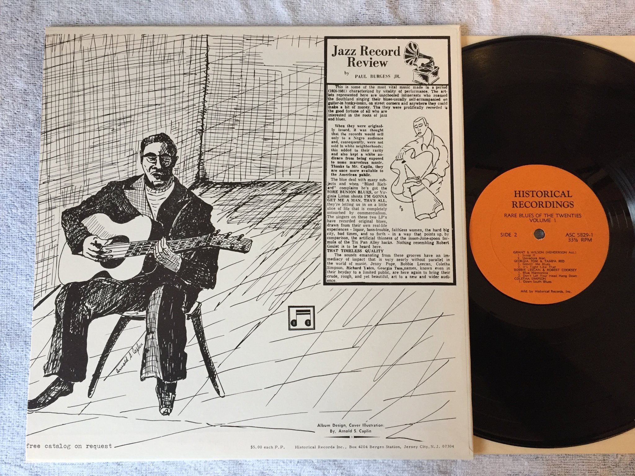 Omslagsbild för skivan V/A rare blues of the twenties no 1 LP US HISTORICAL HLP-1
