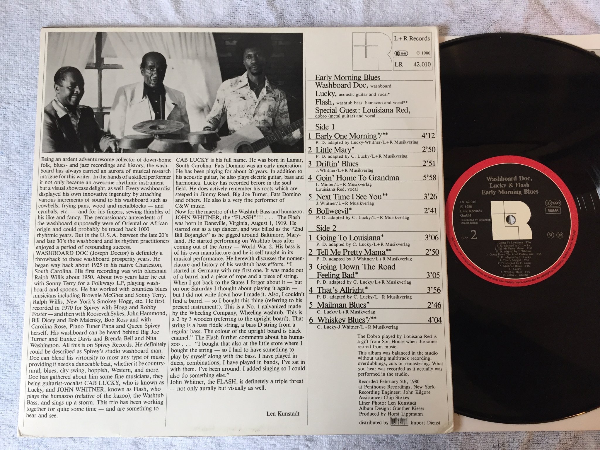 Omslagsbild för skivan WASHBOARD DOC, LUCKY & FLASH early morning blues LP Ger L+R LR 42.010