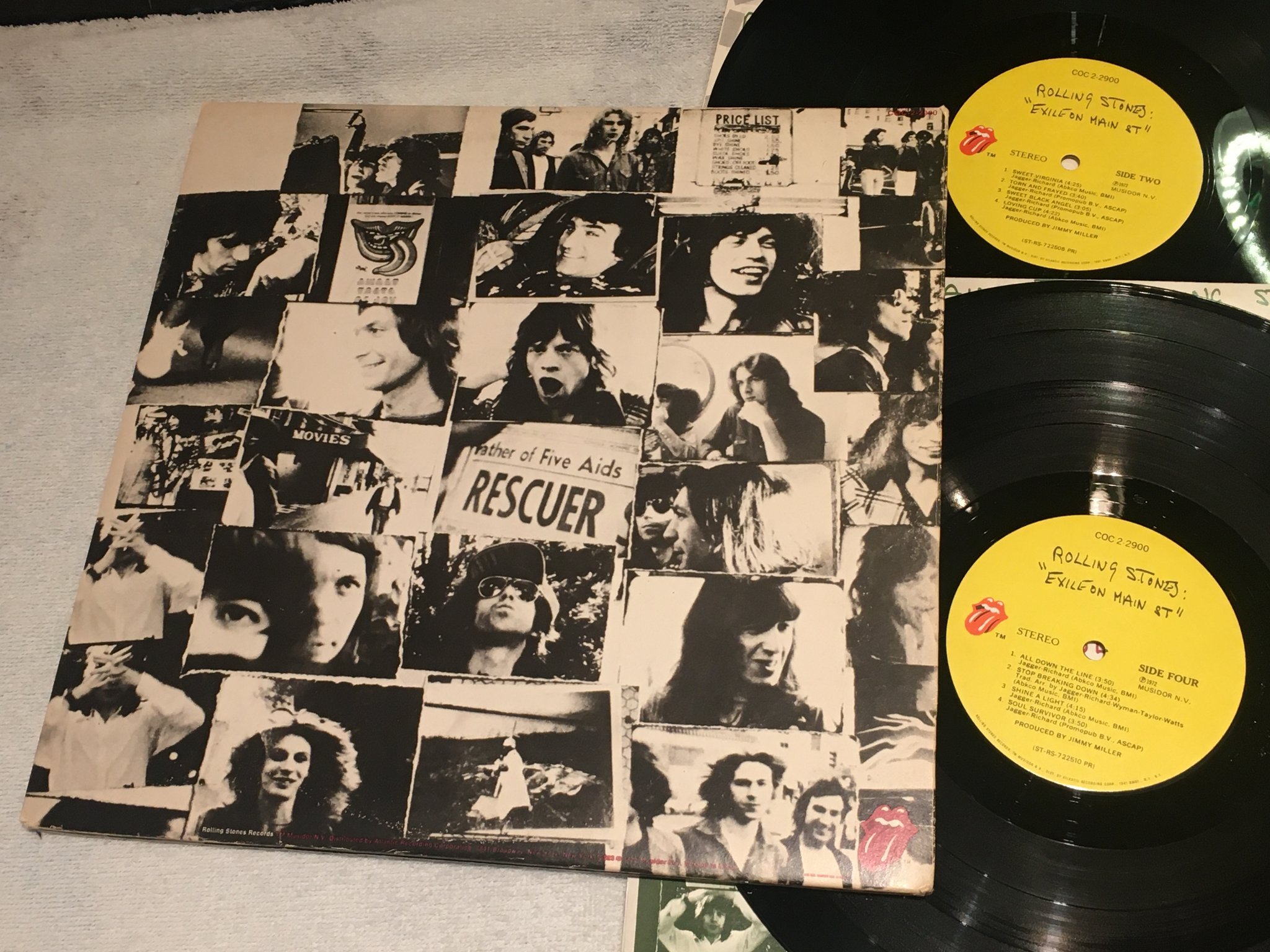 Omslagsbild för skivan THE ROLLING STONES exile on main st 2xLP 1972 US COC 2-2900