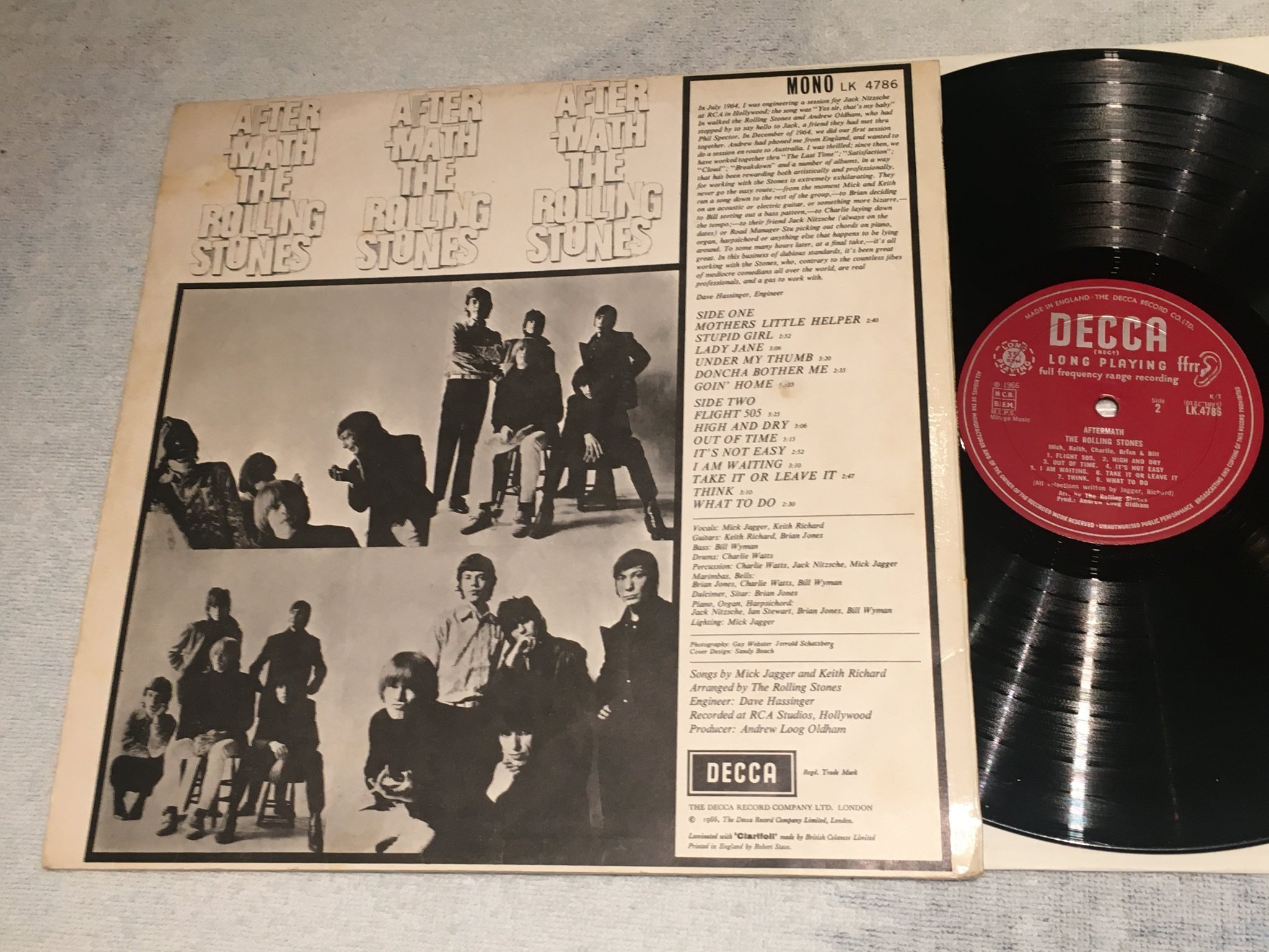Omslagsbild för skivan THE ROLLING STONES aftermath LP  -66 UK DECCA LK 4786