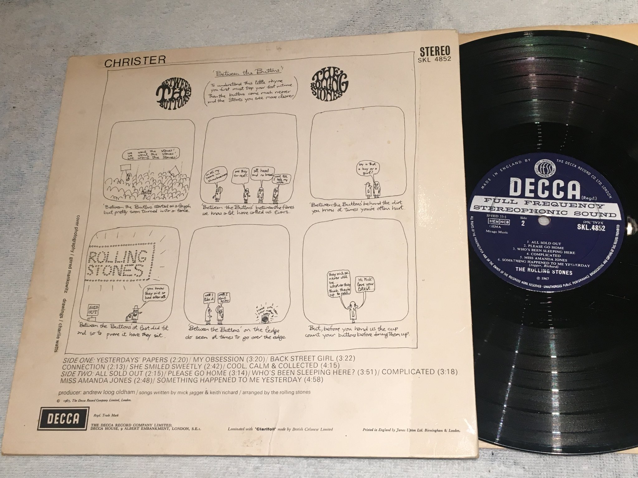 Omslagsbild för skivan THE ROLLING STONES s/t LP  -67 UK DECCA SLK 4852