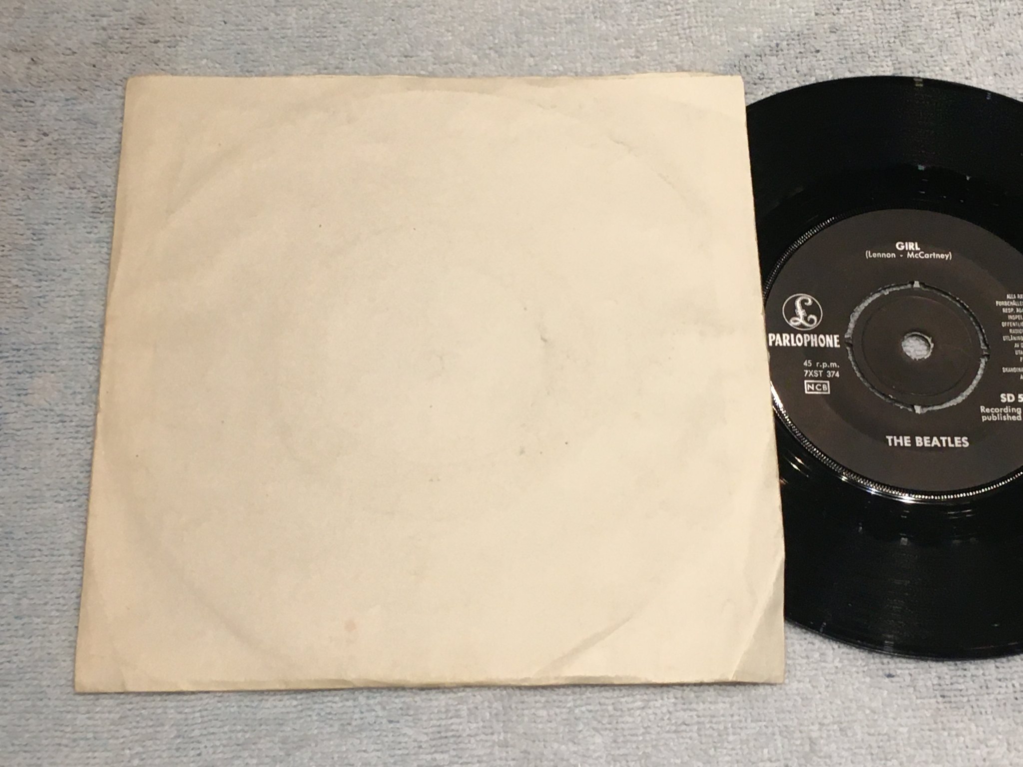 Omslagsbild för skivan THE BEATLES Michelle 7”single Swe PARLOPHONE SD 5987