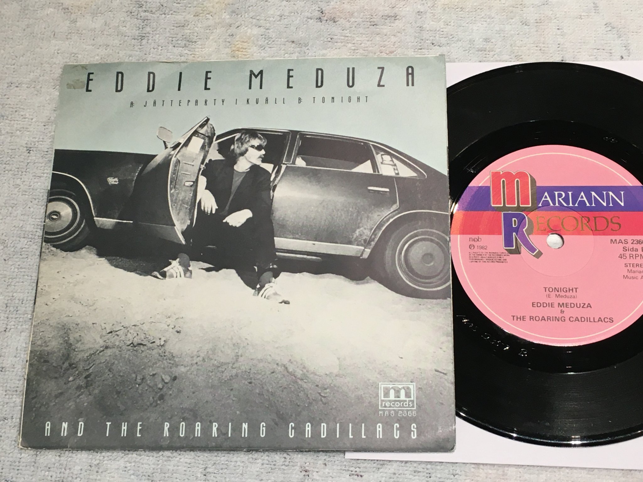 Omslagsbild för skivan EDDIE MEDUZA jätteparty i kväll 7”single -82 Swe MARIANN MAS 2366
