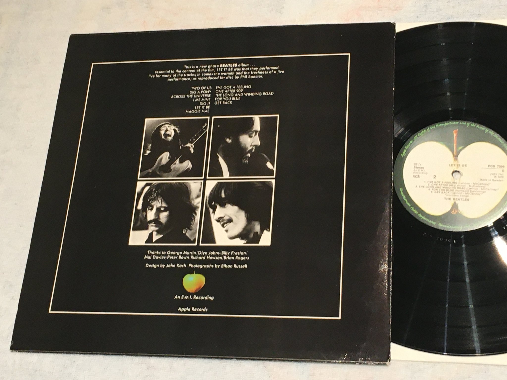 Omslagsbild för skivan THE BEATLES let it be LP Swe APPLE PCS 7096