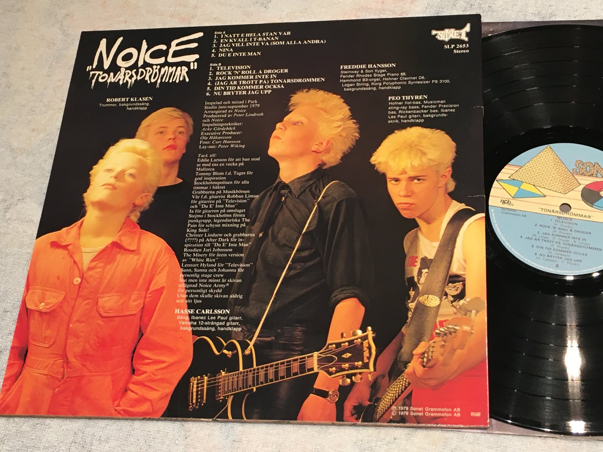 Omslagsbild för skivan NOICE tonårsdrömmar LP -79 SONET SLP 2653