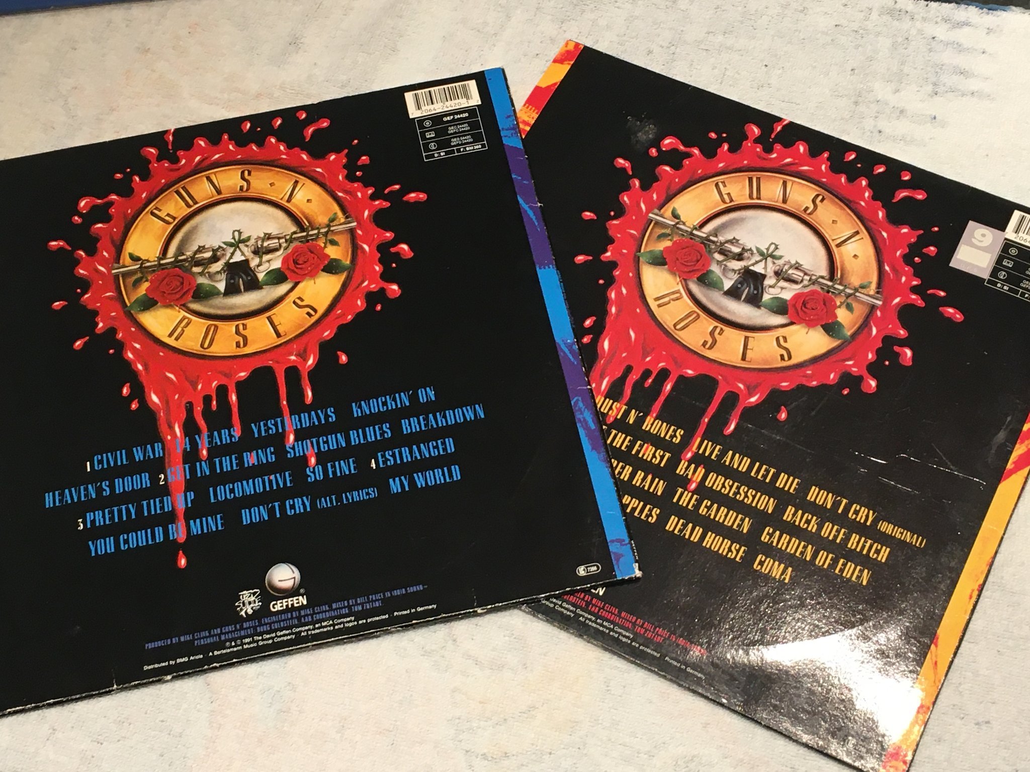 Omslagsbild för skivan GUNS N ROSES just an illusion I & II LP  kolla bilderna ! ! 