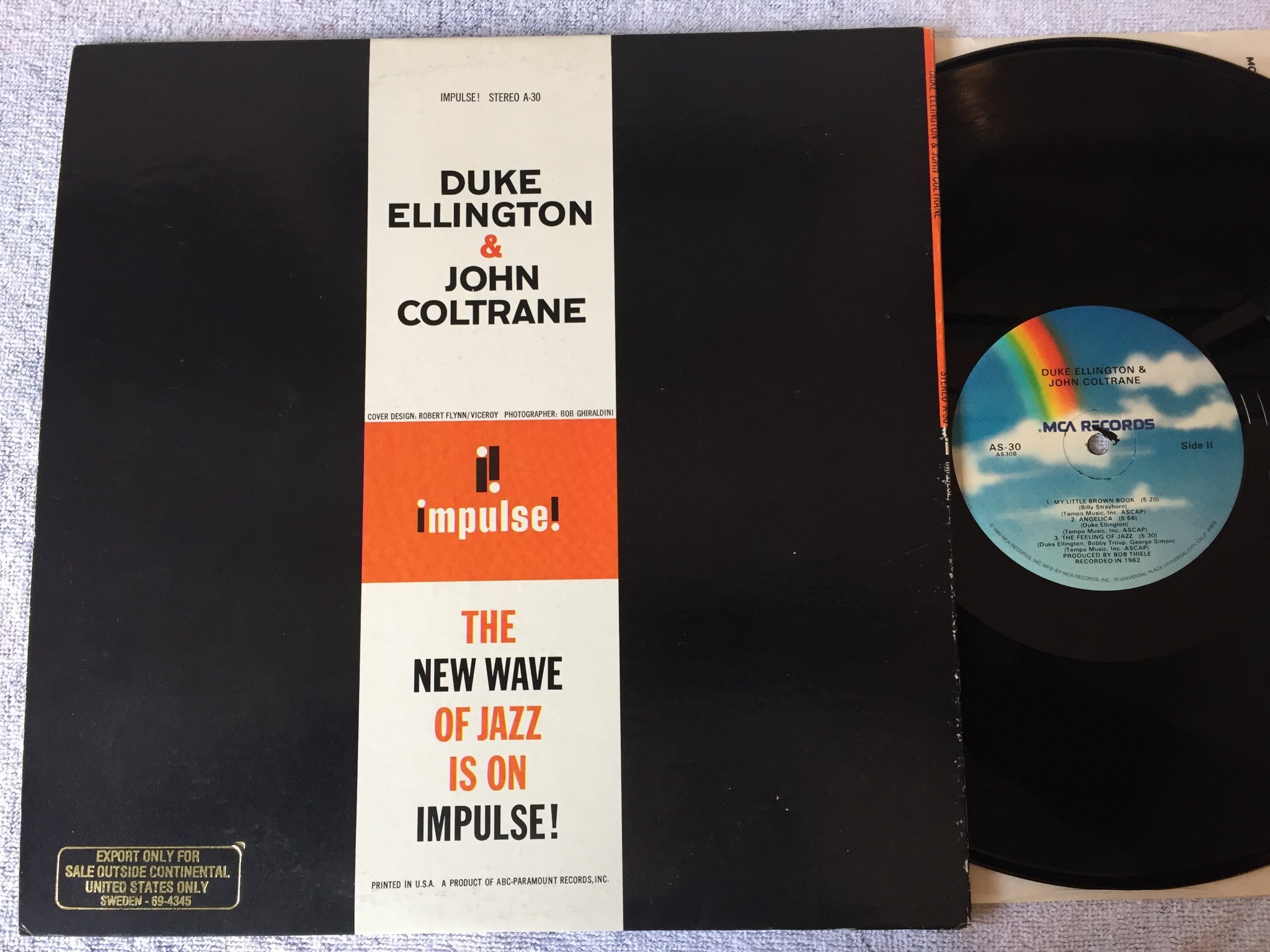 Omslagsbild för skivan DUKE ELLINGTON & JOHN COLTRANE LP IMPULSE stereo A-30