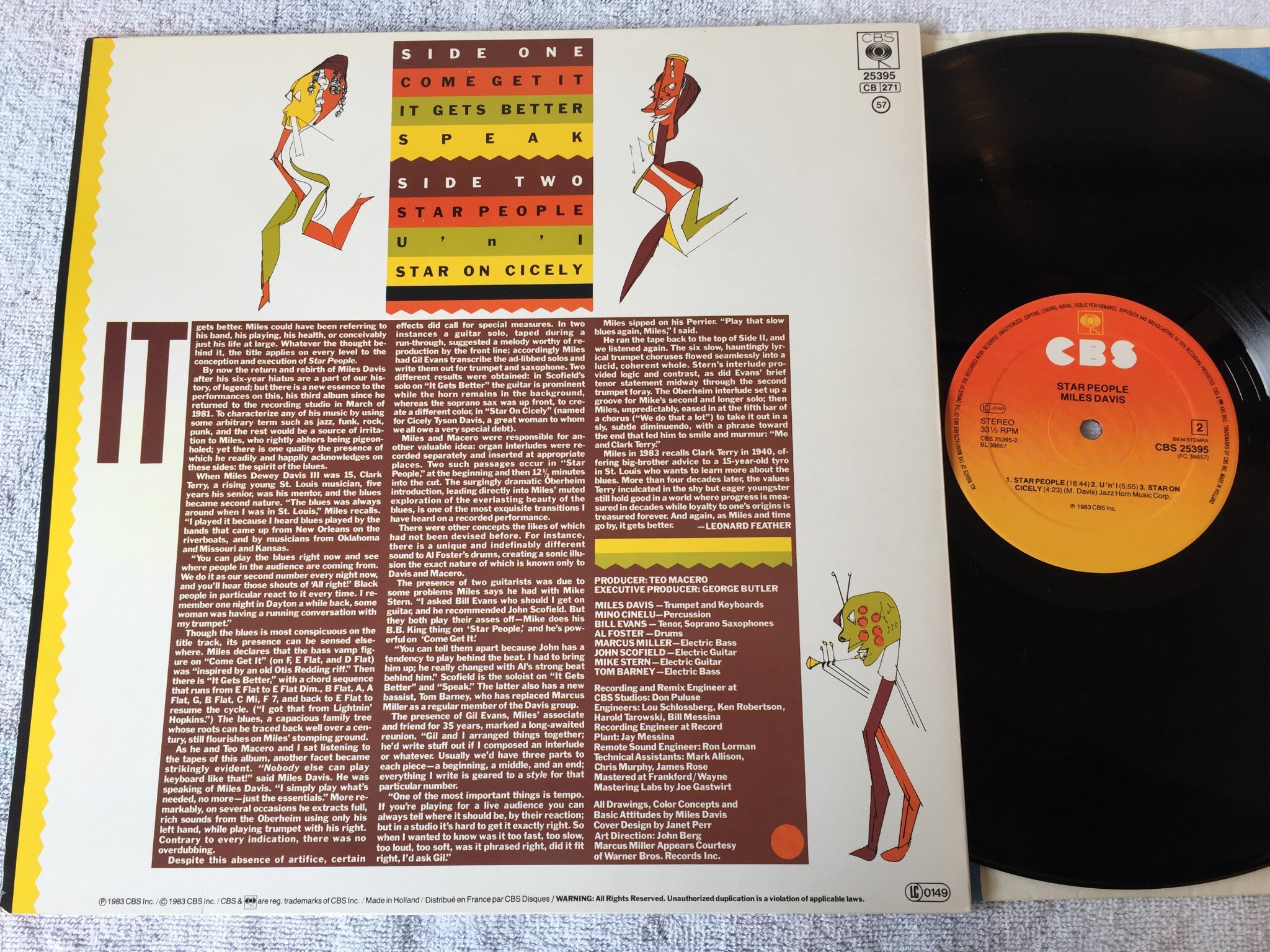 Omslagsbild för skivan MILES DAVIS star people LP -83 CBS 25395