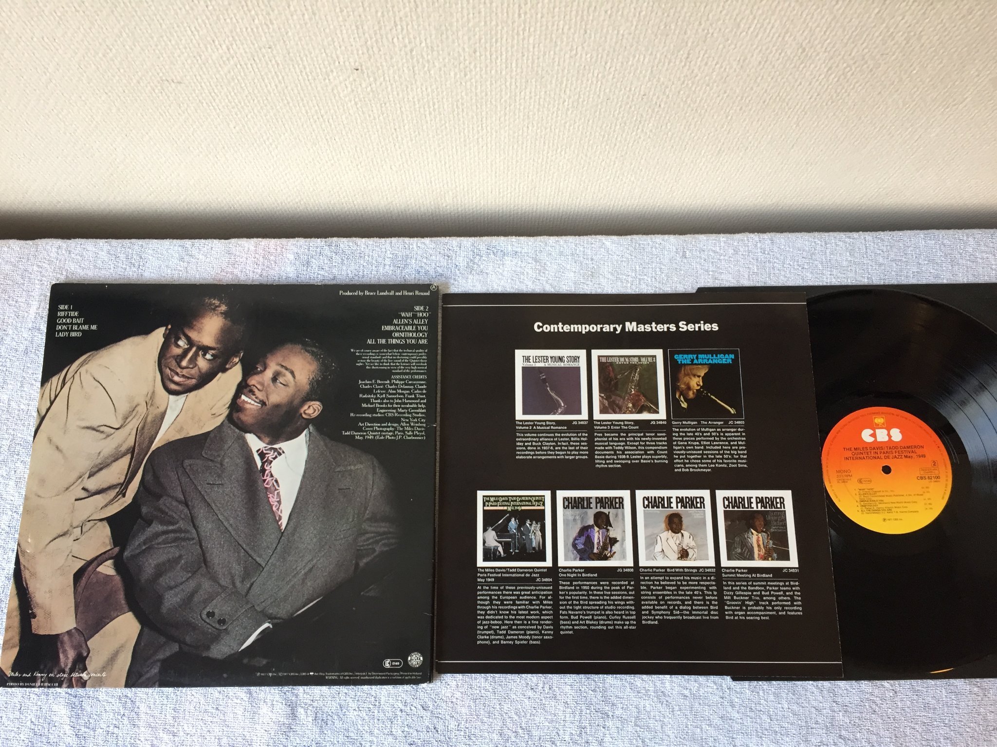 Omslagsbild för skivan MILES DAVIS / TADD DAMERON QUINTET LP -77 CBS 82100