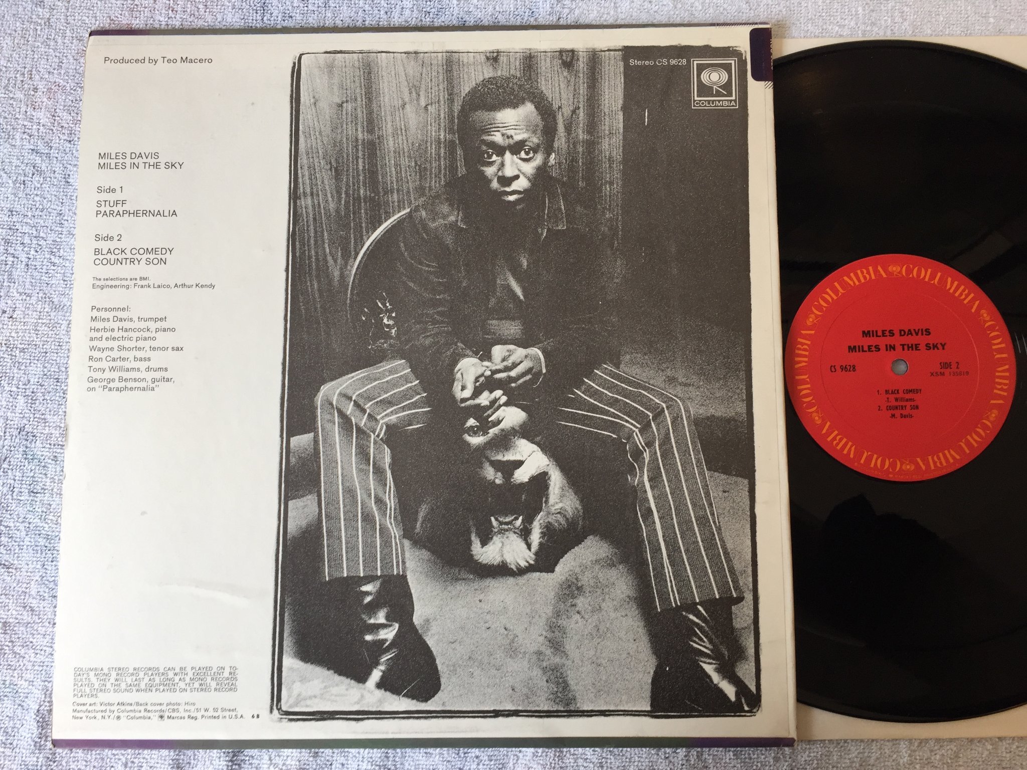 Omslagsbild för skivan Miles Davis - Miles in the sky LP  US COLUMBIA  CS 9628