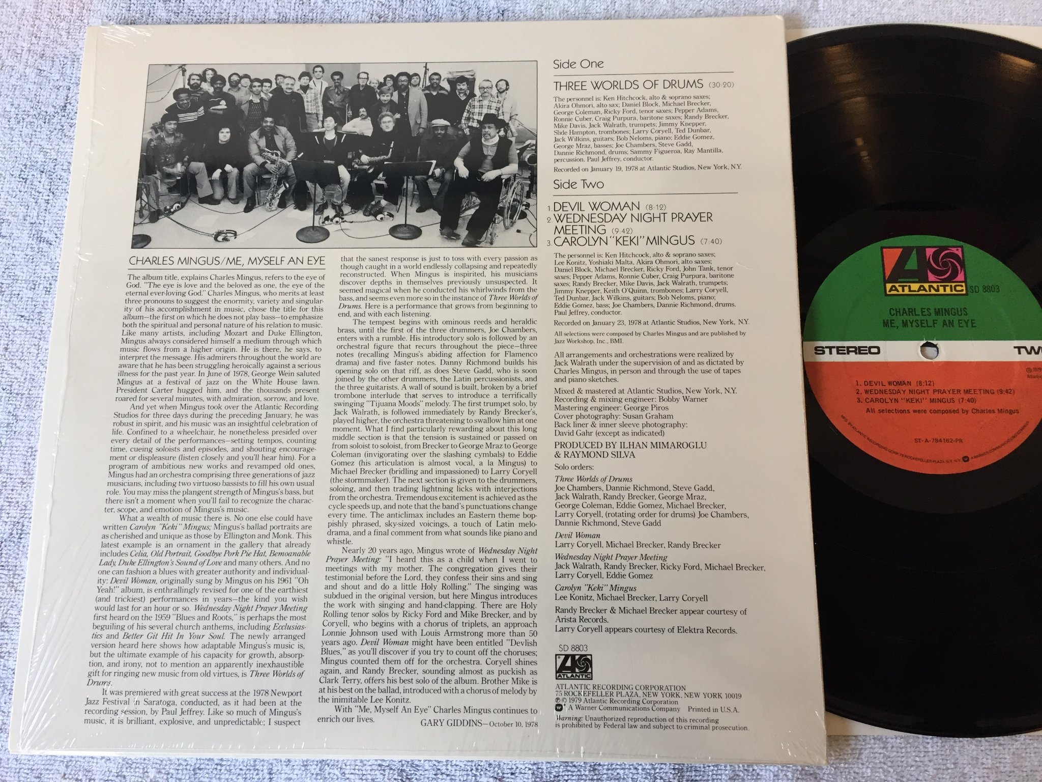 Omslagsbild för skivan CHARLES MINGUS me myself an eye LP -79 US ATLANTIC SD 8803