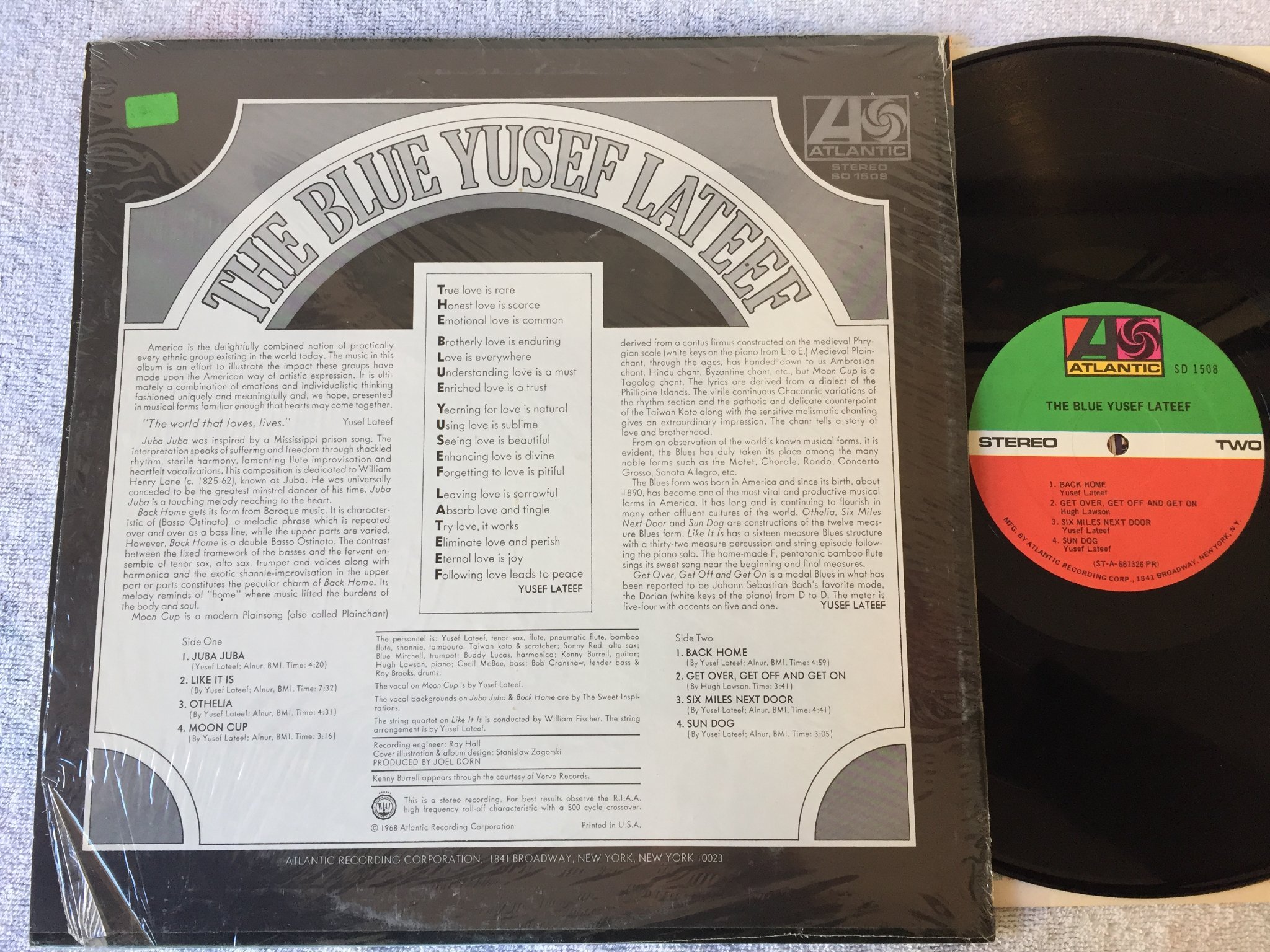 Omslagsbild för skivan YUSEF LATEEF the blue… LP - US ATLANTIC SD 1508