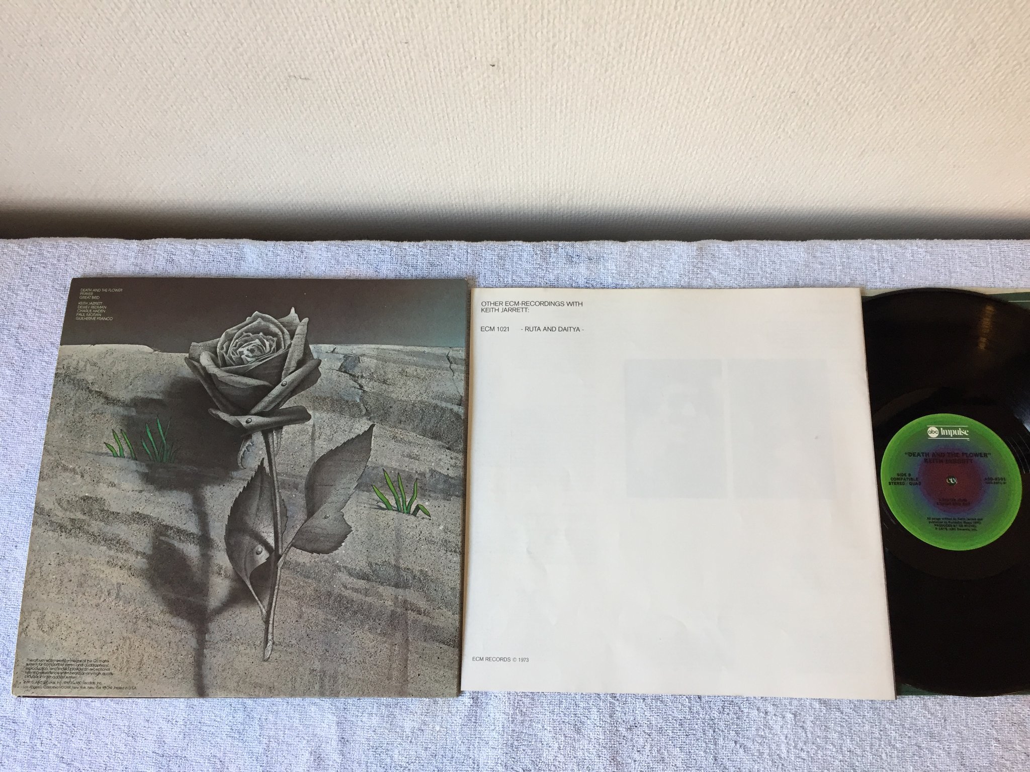 Omslagsbild för skivan KEITH JARRETT death and the flower LP -75 US ABC / IMPULSE and 9301
