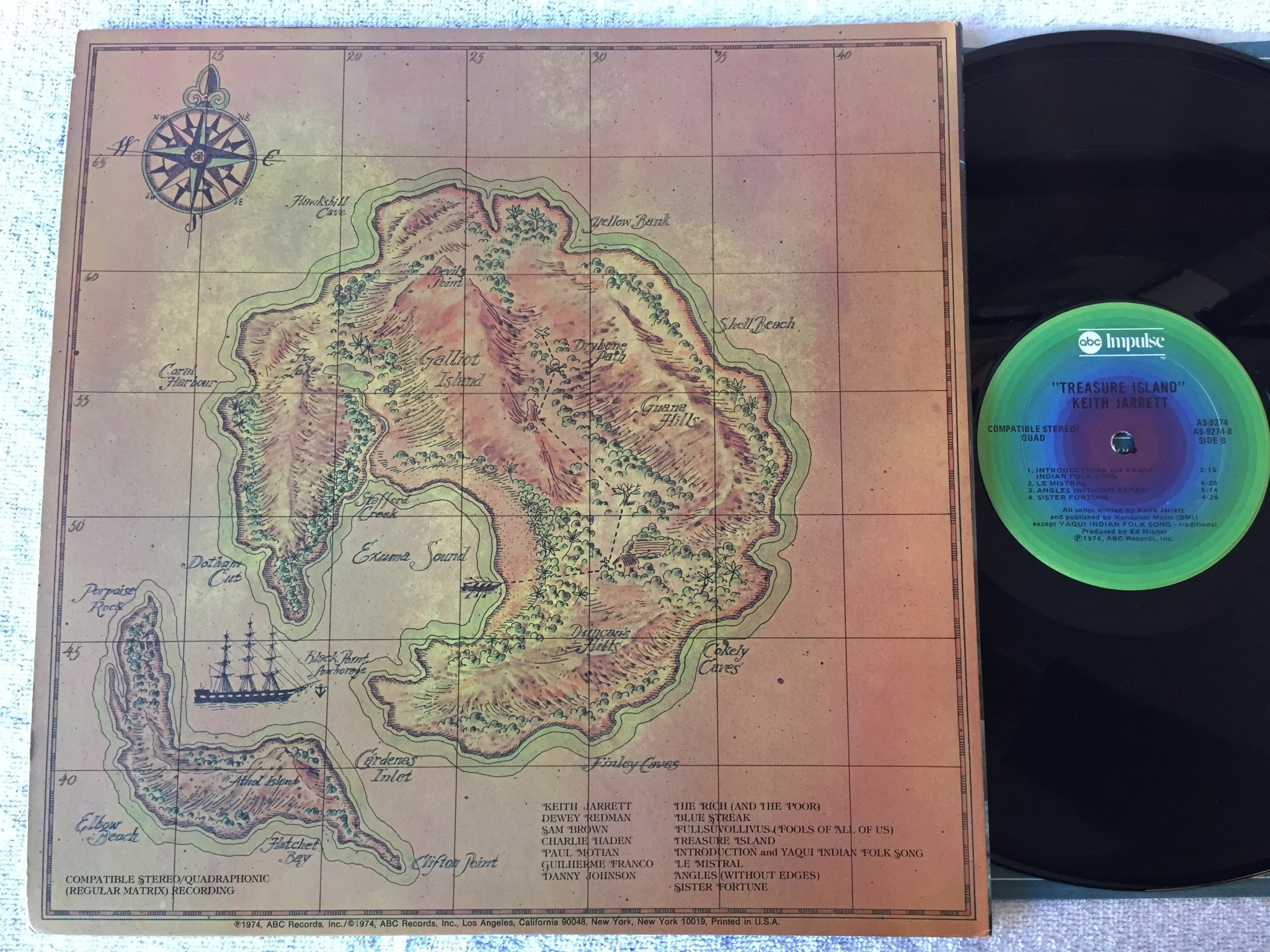 Omslagsbild för skivan KEITH JARRETT treasure island LP -74 ABC IMPULSE AS 9274