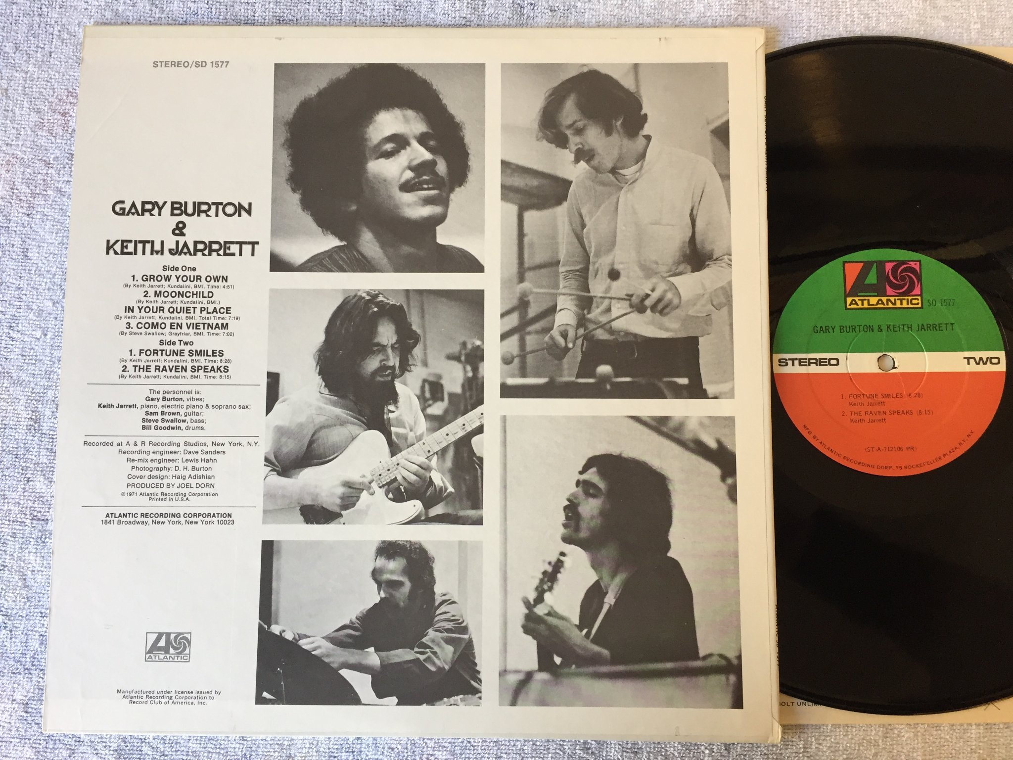 Omslagsbild för skivan GARY BURTON & KEITH JARRETT s/t LP US ATLANTIC SD 1577