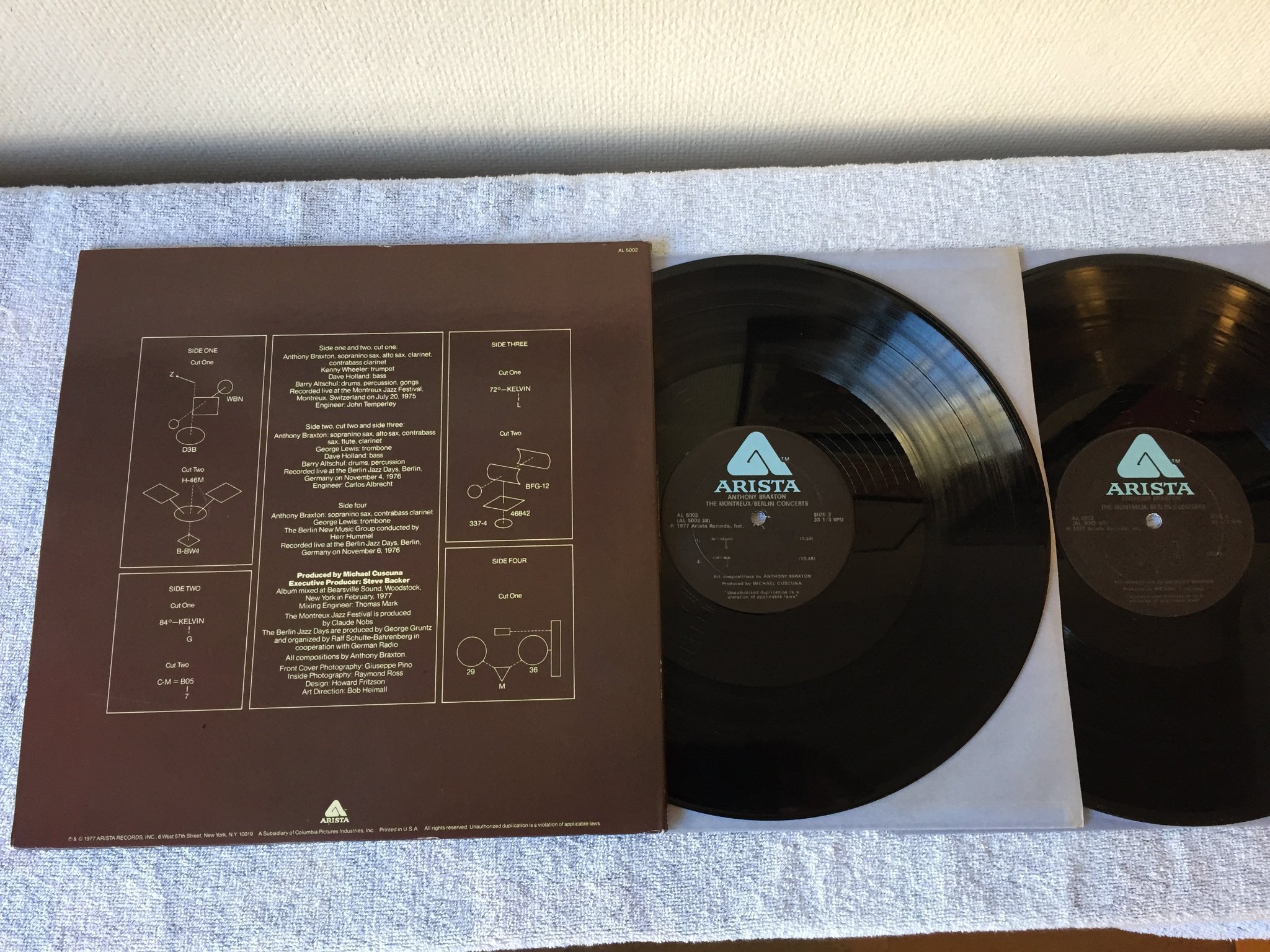 Omslagsbild för skivan ANTHONY BRAXTON the Montreal / Berlin concerts 2xLP -77 US ARISTA AL 5002