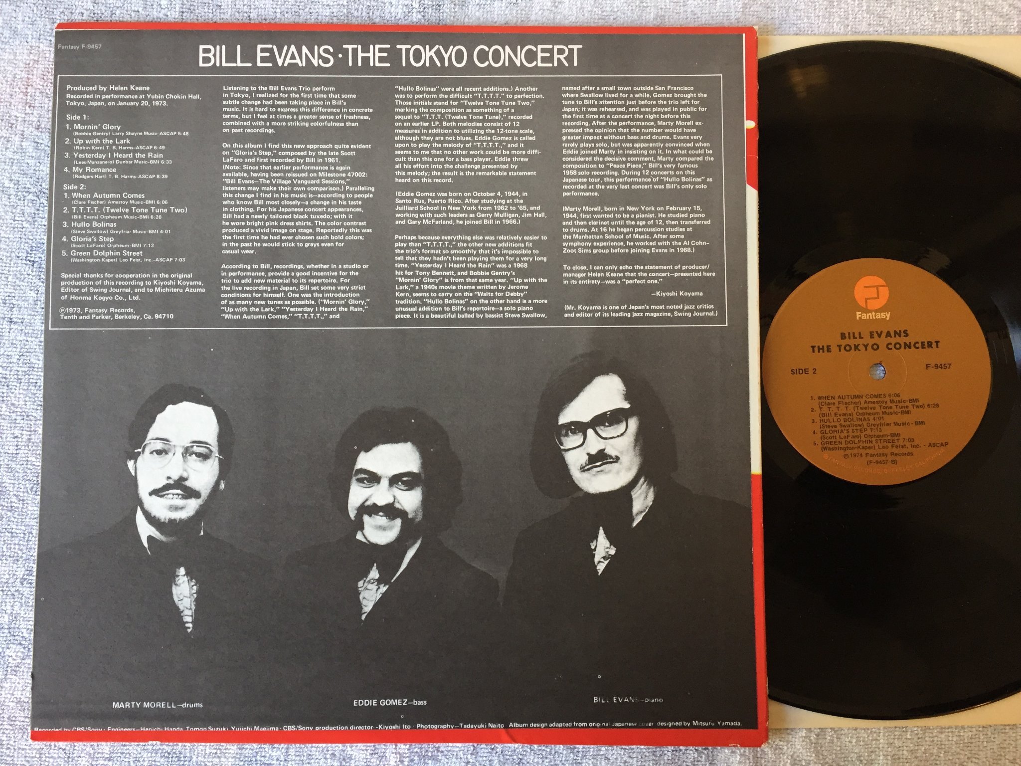 Omslagsbild för skivan BILL EVANS the Tokyo concert LP -74 US FANTASY F-9457