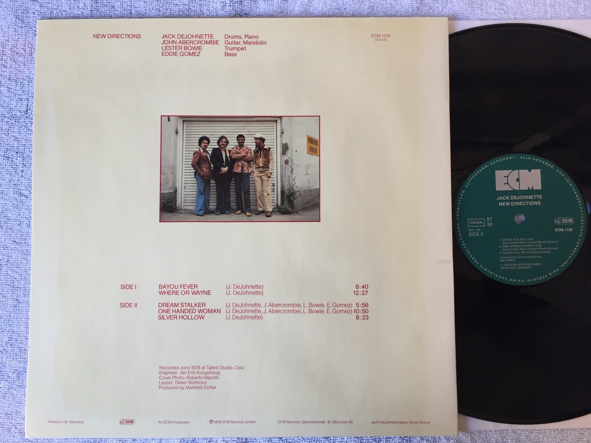 Omslagsbild för skivan JACK DEJOHNETTE new directions LP -78 ECM 1128 
