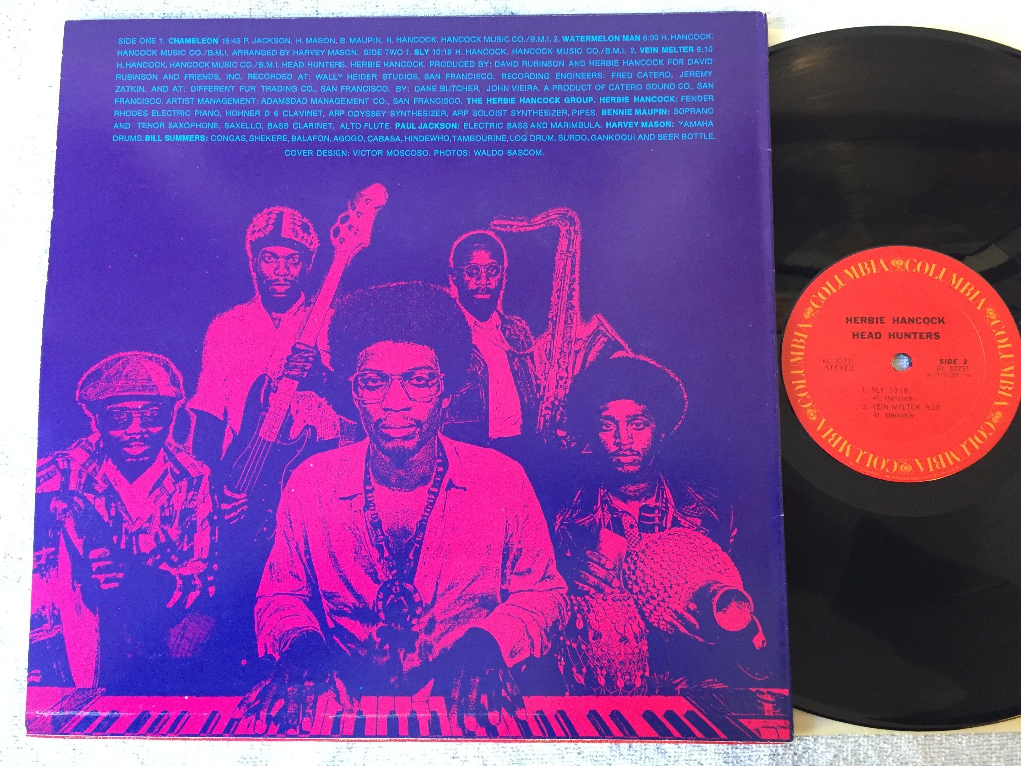 Omslagsbild för skivan HERBIE HANCOCK head hunters LP -73 US COLUMBIA KC 32731 fusion classic!!