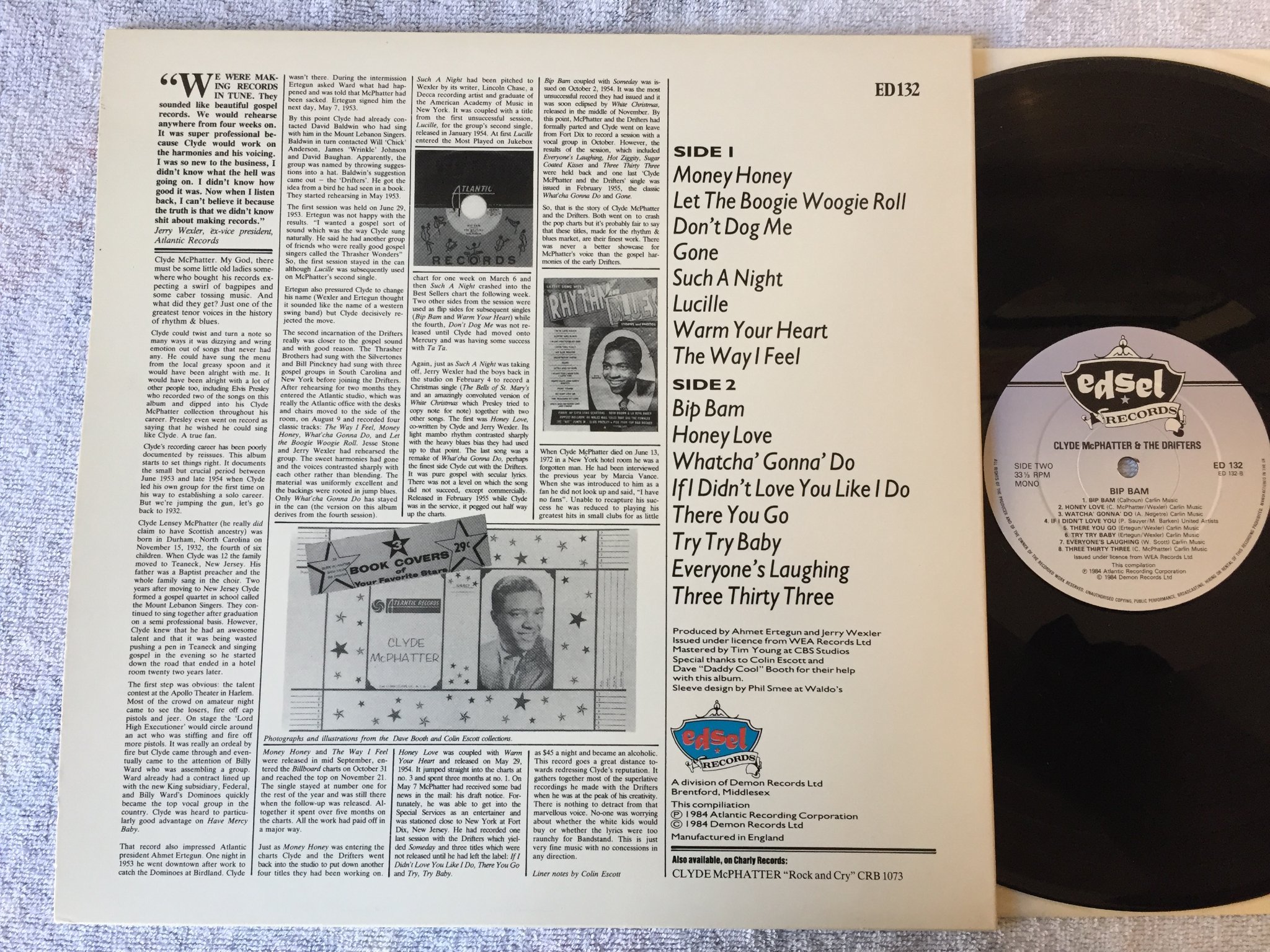 Omslagsbild för skivan CLYDE McPHATTER & THE DRIFTERS tip bam LP UK EDSEL ED 132