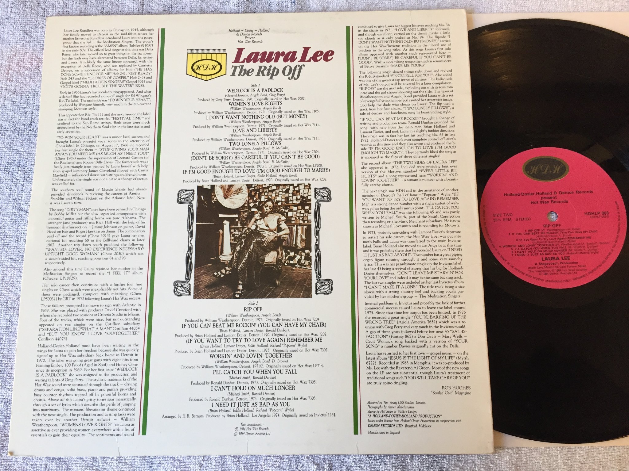 Omslagsbild för skivan LAURA LEE rip off LP UK HDH HDHLP 003