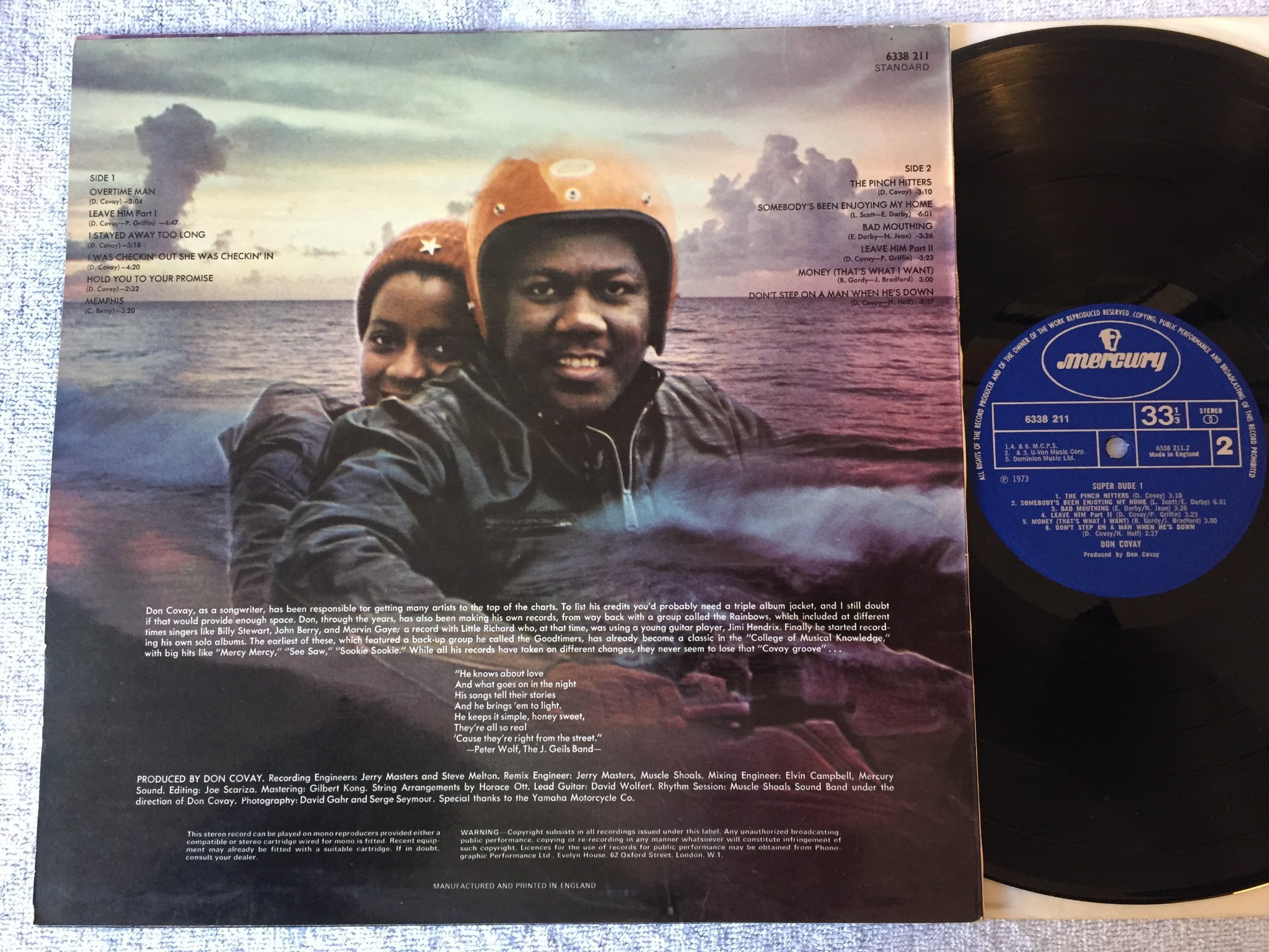 Omslagsbild för skivan DON COVAY super dude 1 LP -73 UK MERCURY 6338211