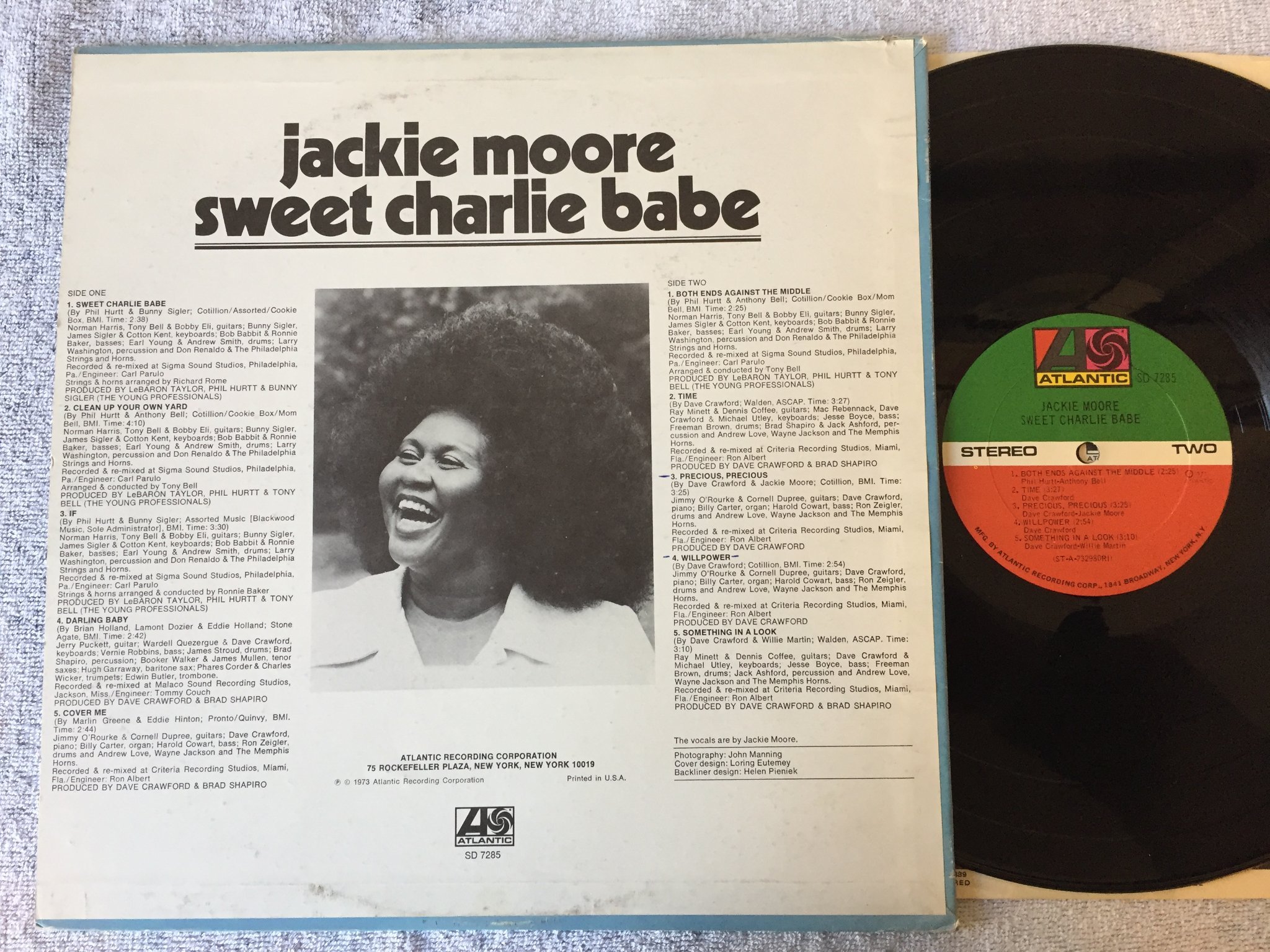 Omslagsbild för skivan JACKIE MOORE sweet Charlie babe LP -71 US ATLANTIC SD 7285