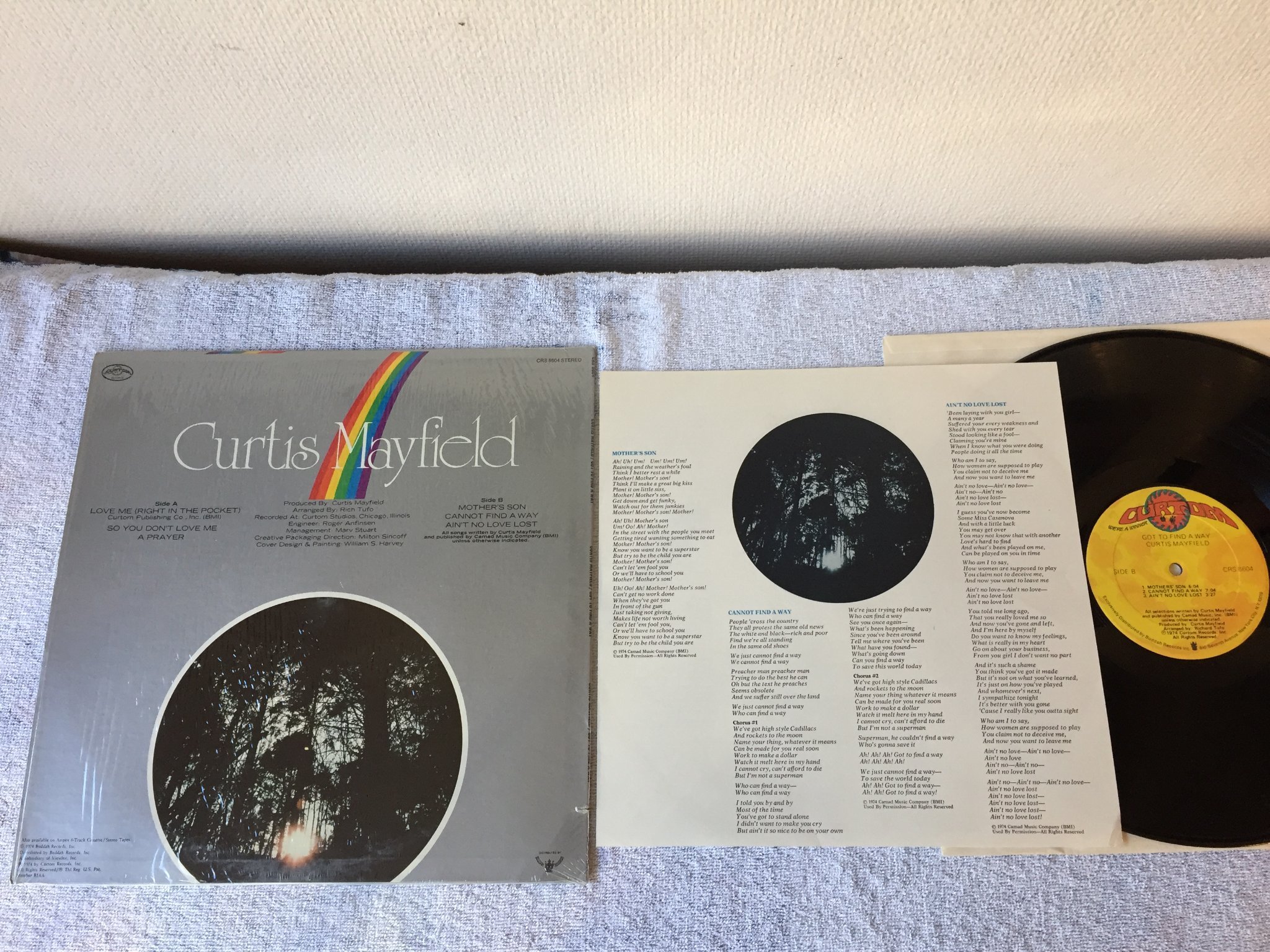 Omslagsbild för skivan CURTIS MAYFIELD got to find a way LP -74 US CURTOM CRS 8604