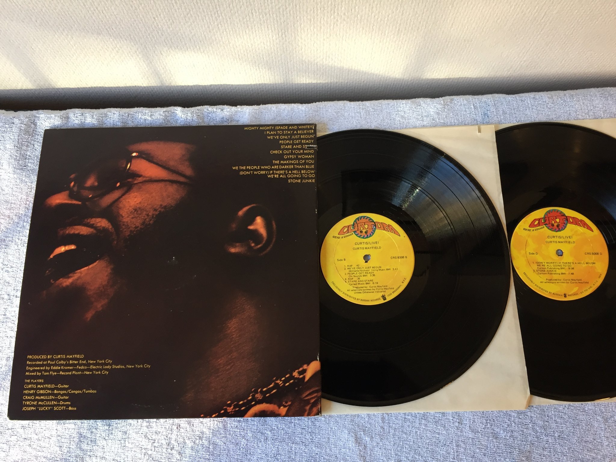 Omslagsbild för skivan CURTIS MAYFIELD Curtis / Live ! 2xLP -71 US CURTOM CRS 8008