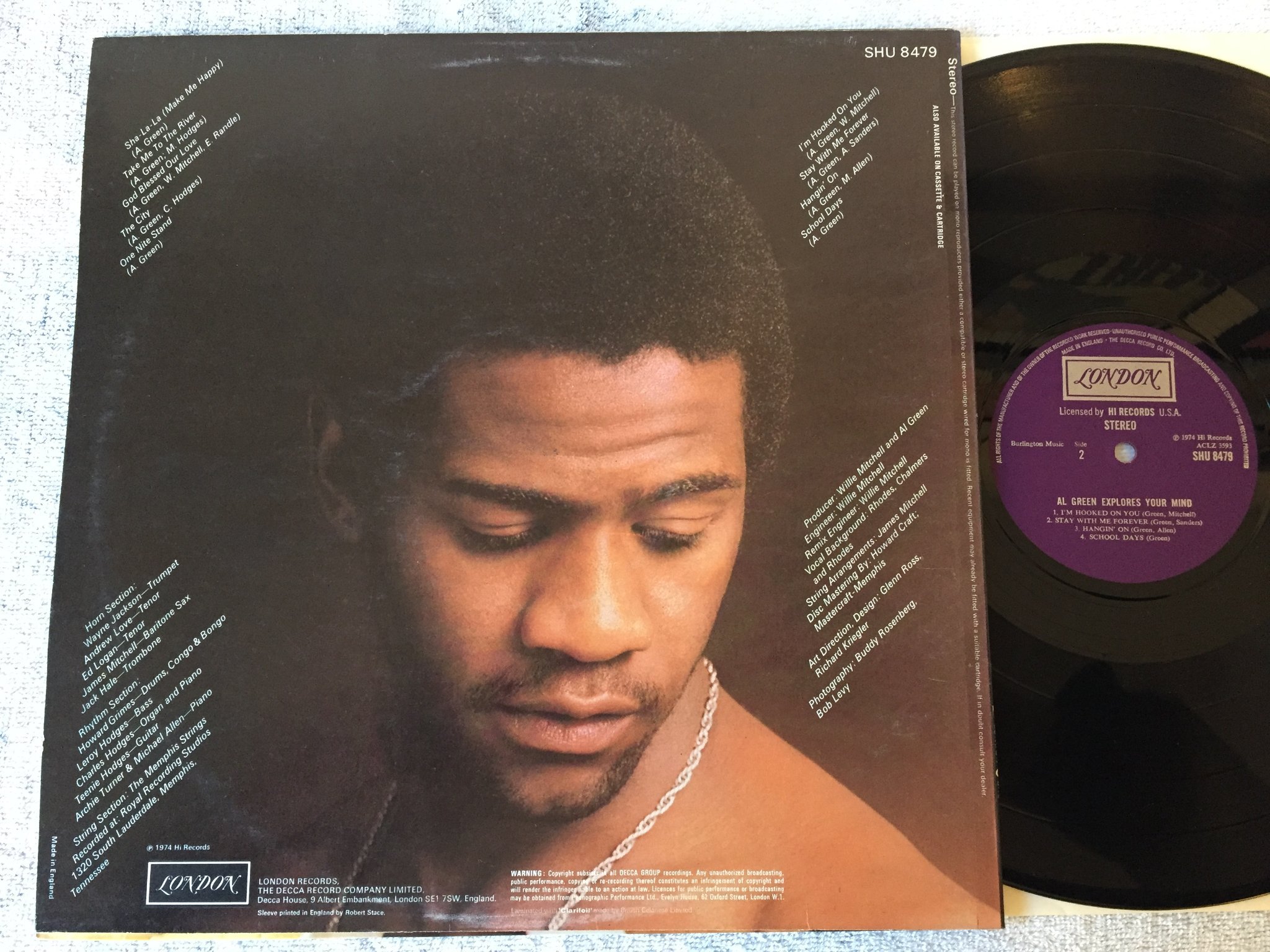Omslagsbild för skivan AL GREEN explores your mind LP -74 UK LONDON SHU 8479