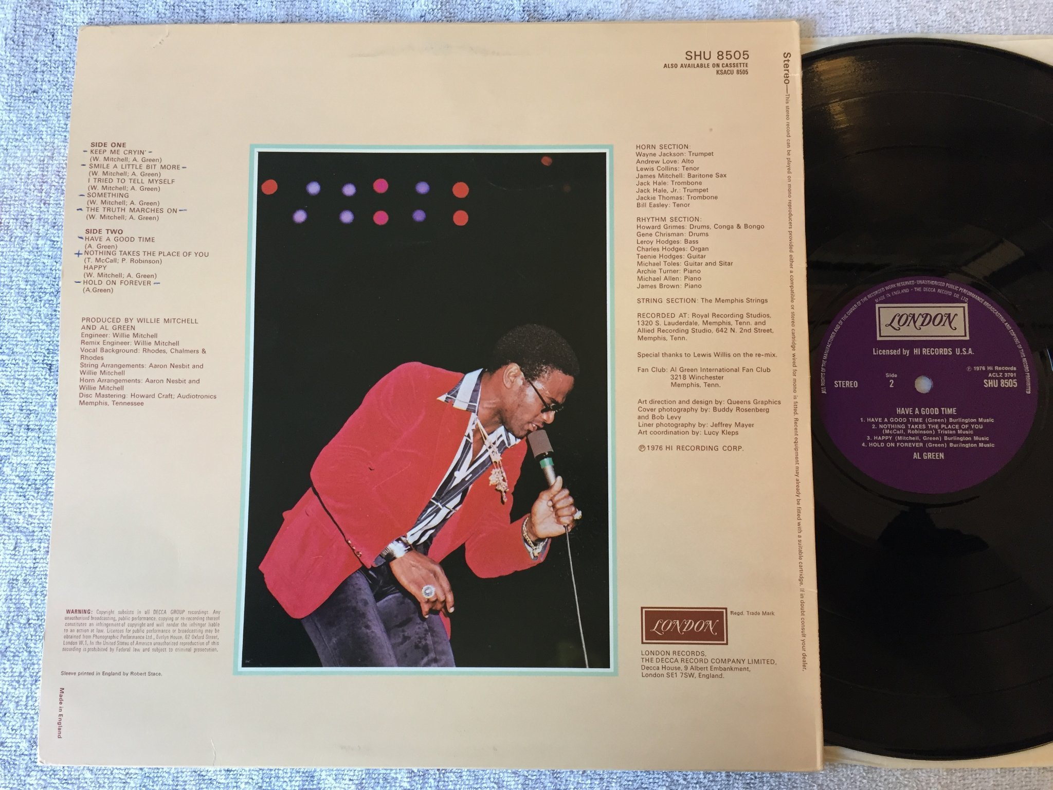 Omslagsbild för skivan AL GREEN have a good time LP -76 UK LONDON SHU 8505