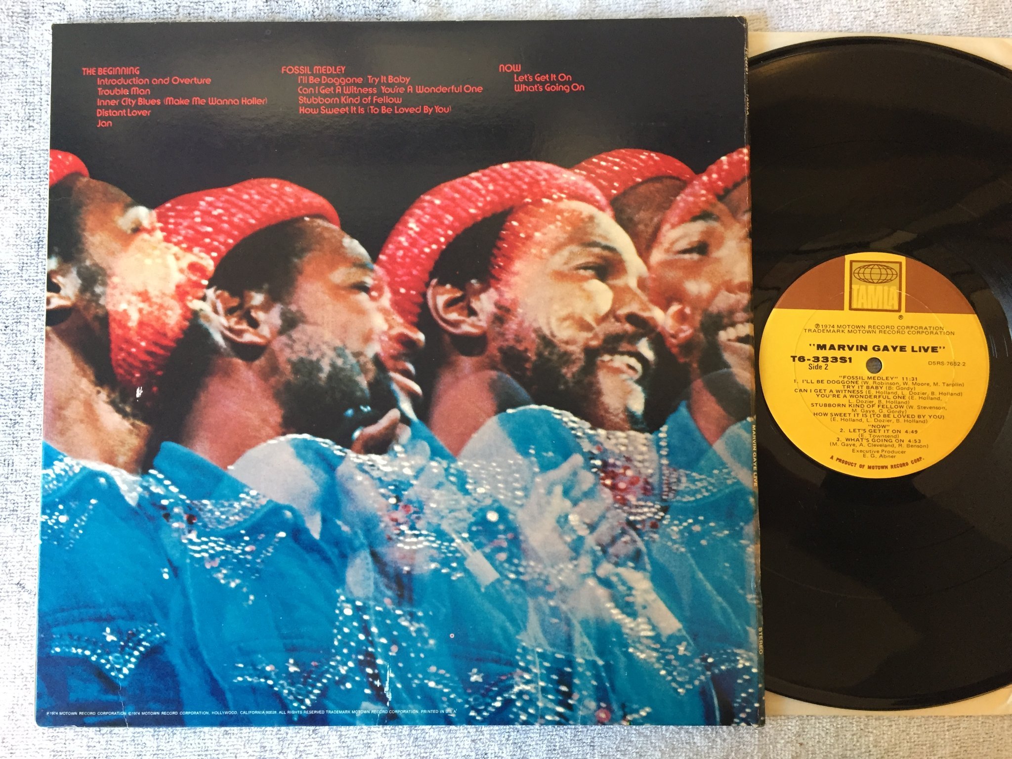 Omslagsbild för skivan MARVIN GAYE live! LP -74 US TAMLA T6-333S1